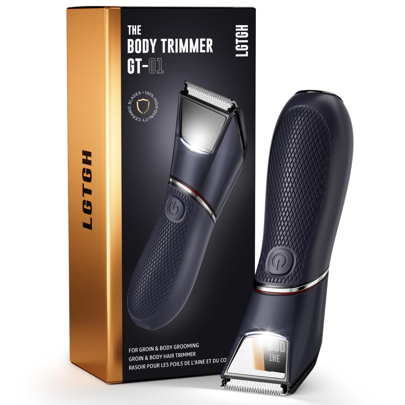 Bikini Trimmer for Women: Mirror Electric Shaver for Body Pubic Hair with LED Light, IPX7 Waterproof Portable Lady Facial Razor with Ceramic Blade,Rechargeable Body Groomer for Leg,Arm,Underarm