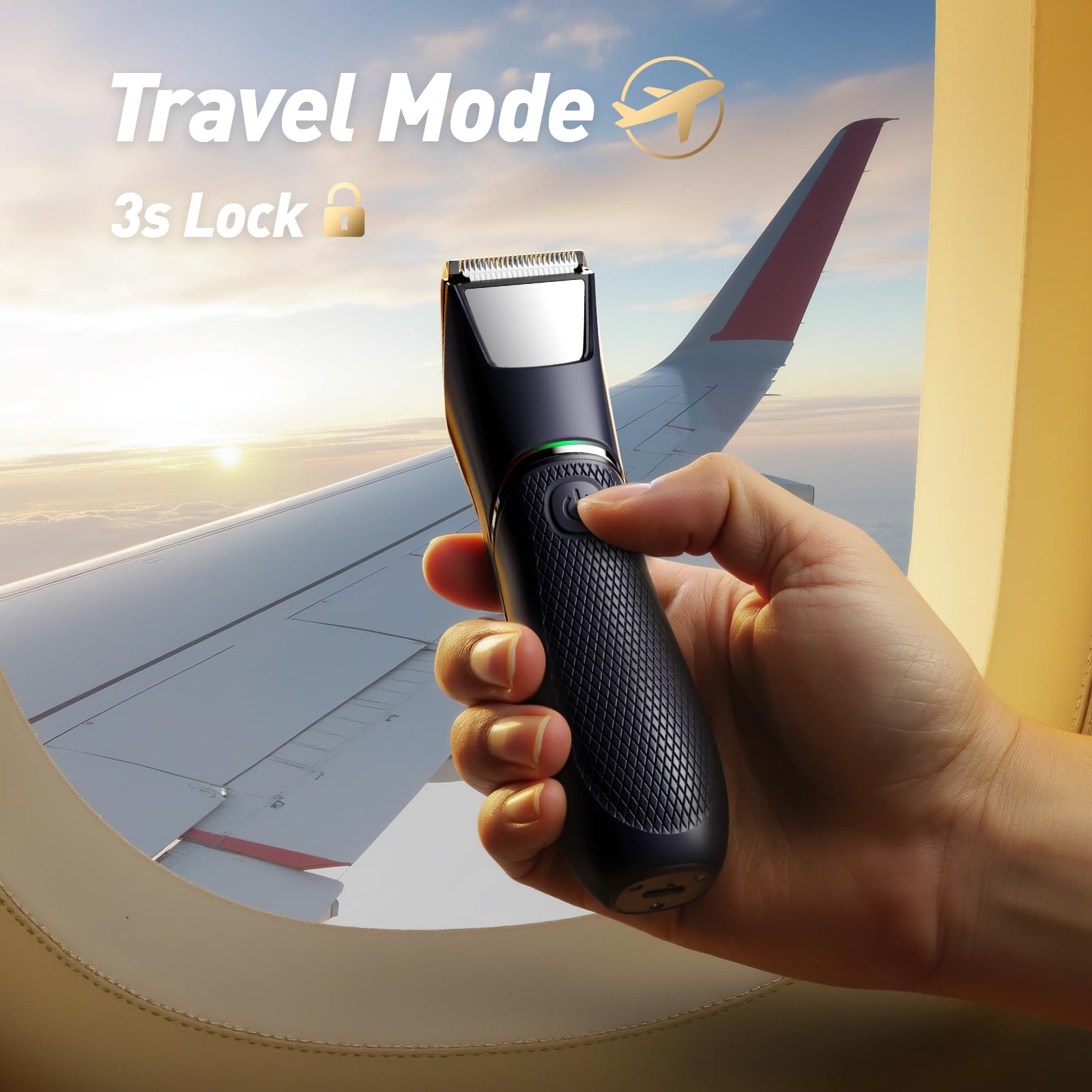 Bikini Trimmer for Women: Mirror Electric Shaver for Body Pubic Hair with LED Light, IPX7 Waterproof Portable Lady Facial Razor with Ceramic Blade,Rechargeable Body Groomer for Leg,Arm,Underarm