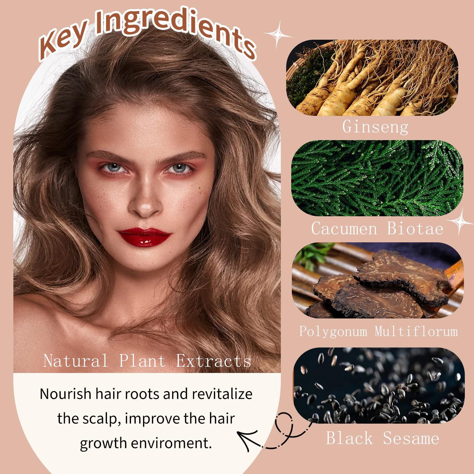 Black 3-in-1 Hair Dye for Men & Women - Long-Lasting Gray Hair Coverage, Shampoo Para Canas, Natural Color in Minutes - 16.9 Fl Oz