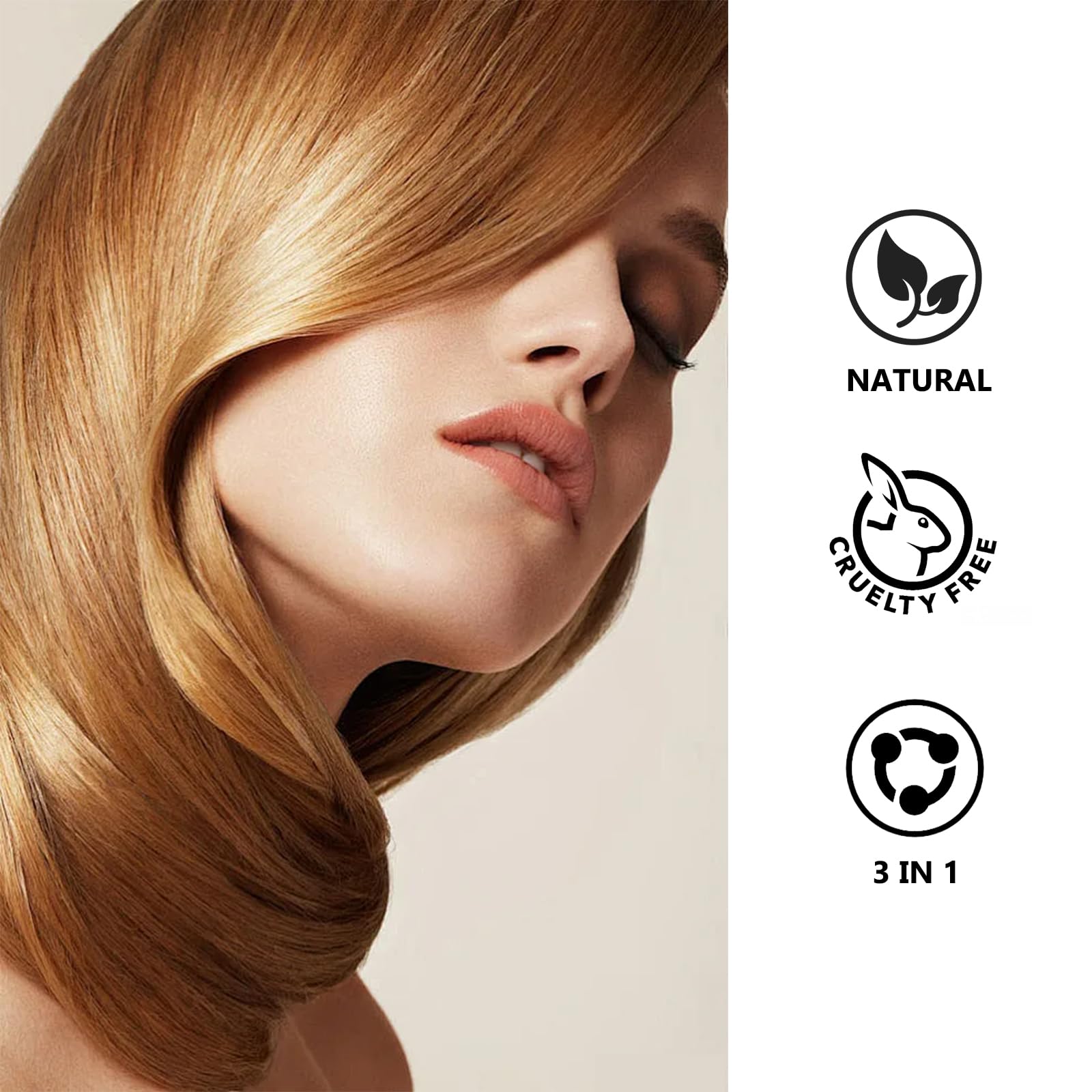 Black 3-in-1 Hair Dye for Men & Women - Long-Lasting Gray Hair Coverage, Shampoo Para Canas, Natural Color in Minutes - 16.9 Fl Oz