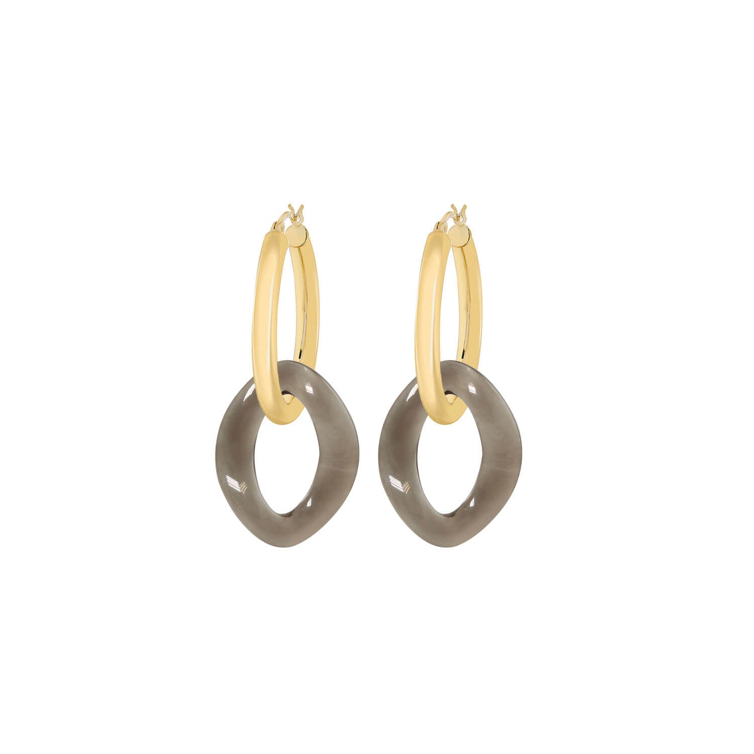 Lucite Curb Link Hoop Earrings