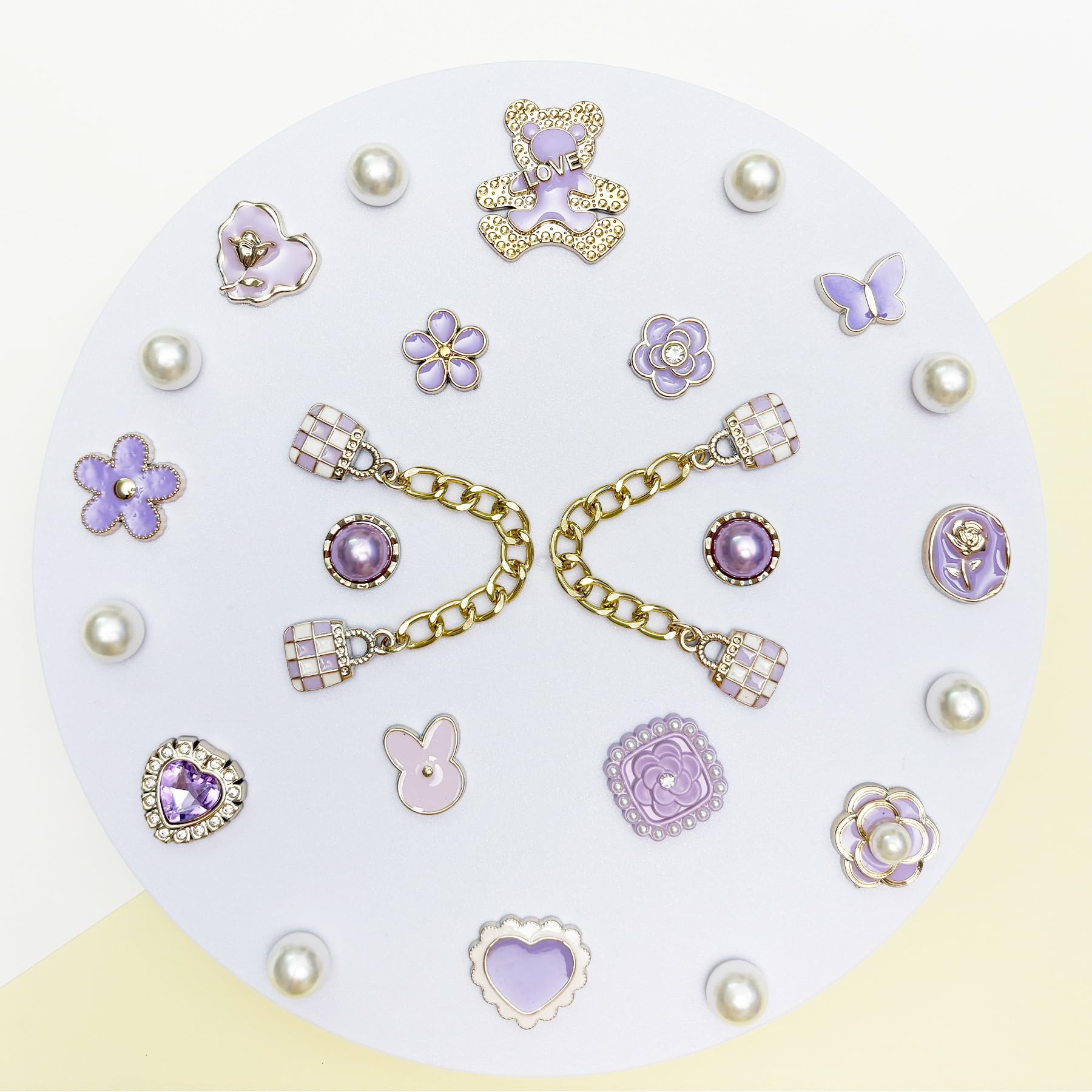 Bling Shoe Charms for Women, Sparkle Rhinestones Shoe Decoration Charms, Girly Shoe Chains for Clog Sandals, DIY Shoe Accessories for Party Favor