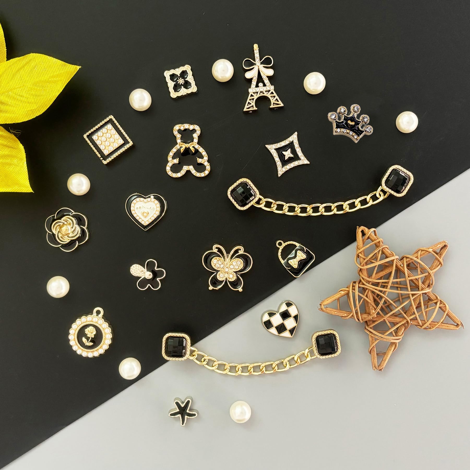 Bling Shoe Charms for Women, Sparkle Rhinestones Shoe Decoration Charms, Girly Shoe Chains for Clog Sandals, DIY Shoe Accessories for Party Favor