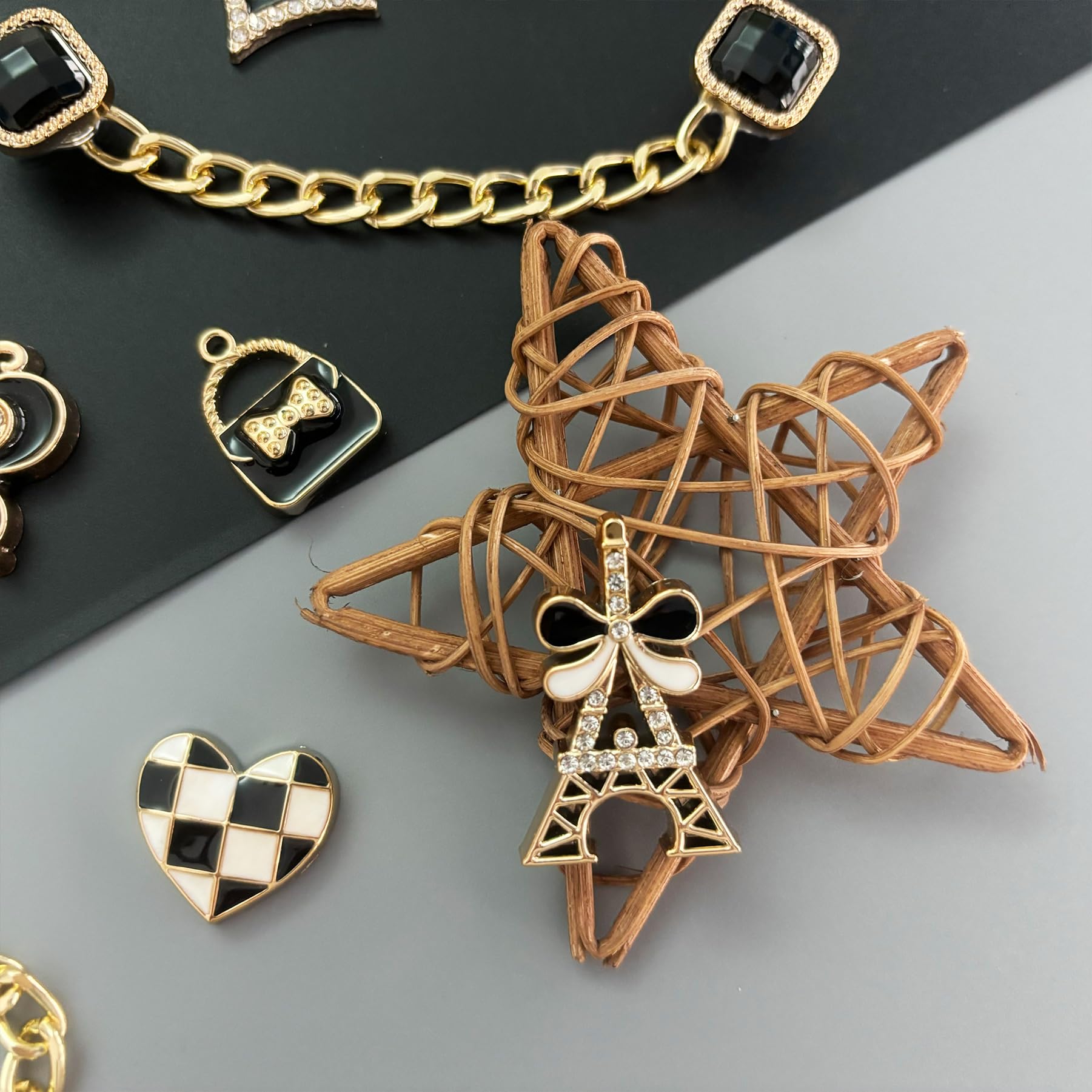 Bling Shoe Charms for Women, Sparkle Rhinestones Shoe Decoration Charms, Girly Shoe Chains for Clog Sandals, DIY Shoe Accessories for Party Favor