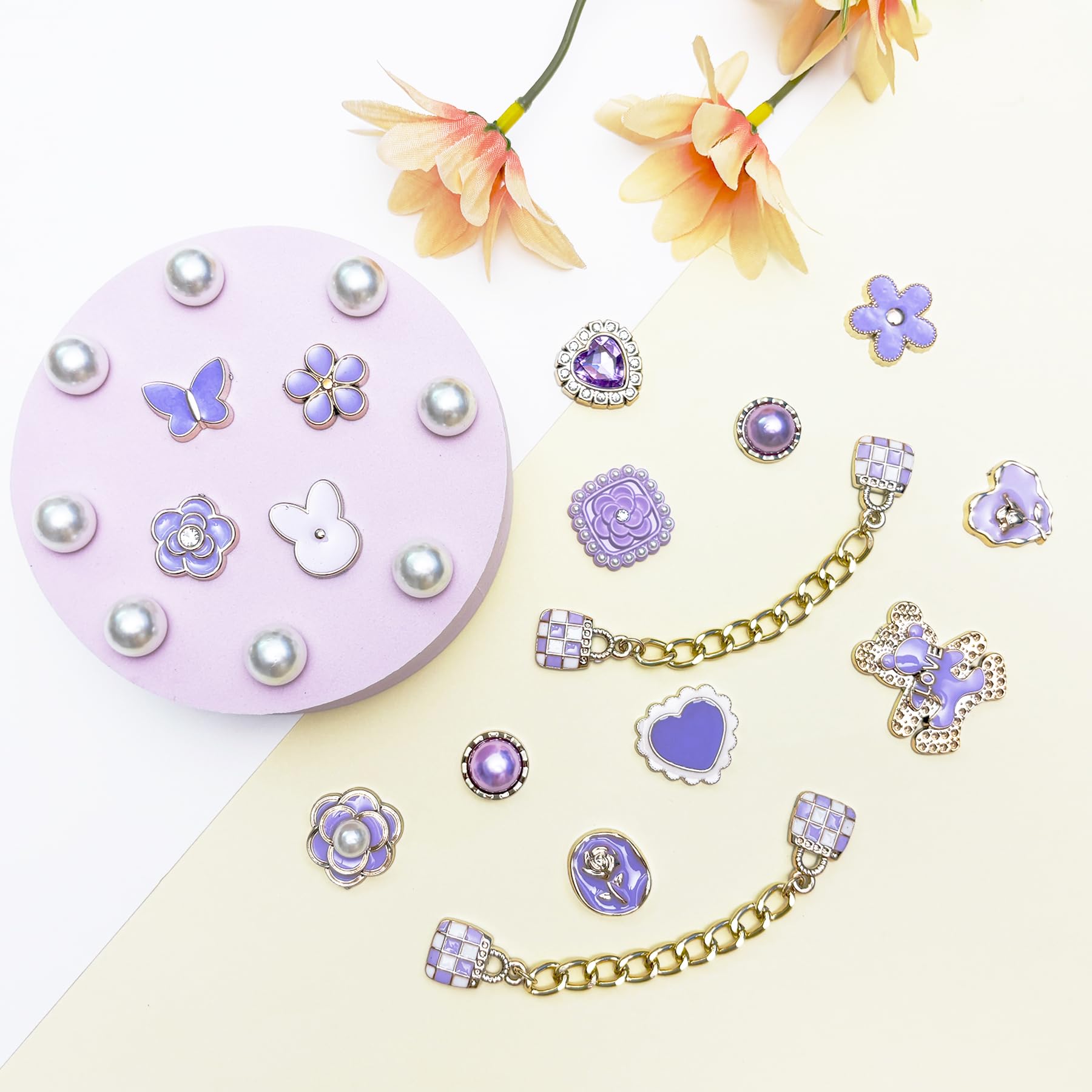 Bling Shoe Charms for Women, Sparkle Rhinestones Shoe Decoration Charms, Girly Shoe Chains for Clog Sandals, DIY Shoe Accessories for Party Favor