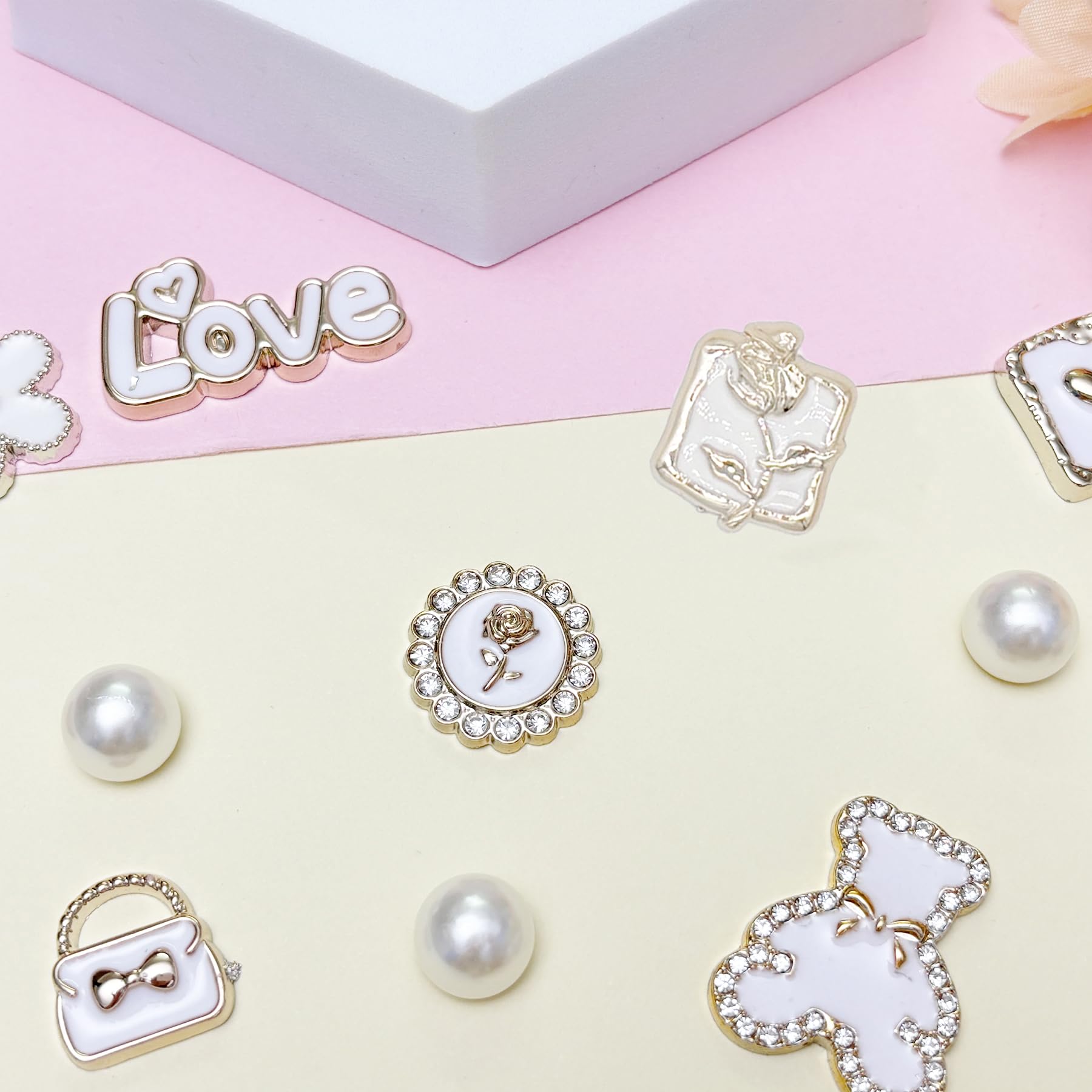 Bling Shoe Charms for Women, Sparkle Rhinestones Shoe Decoration Charms, Girly Shoe Chains for Clog Sandals, DIY Shoe Accessories for Party Favor