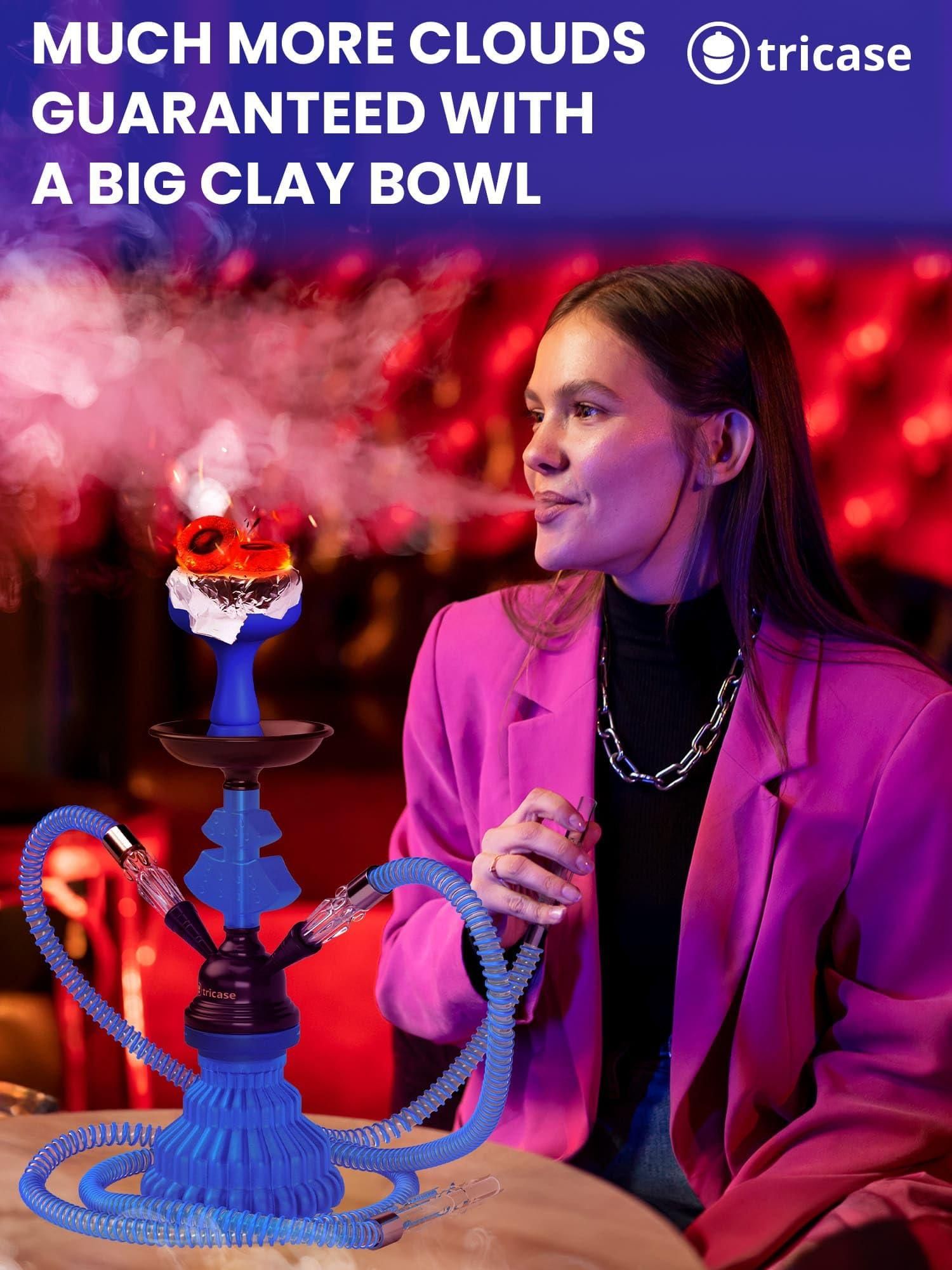 Blue Hookah set with everything Hookah Set 2 Hose Hookah LilOne