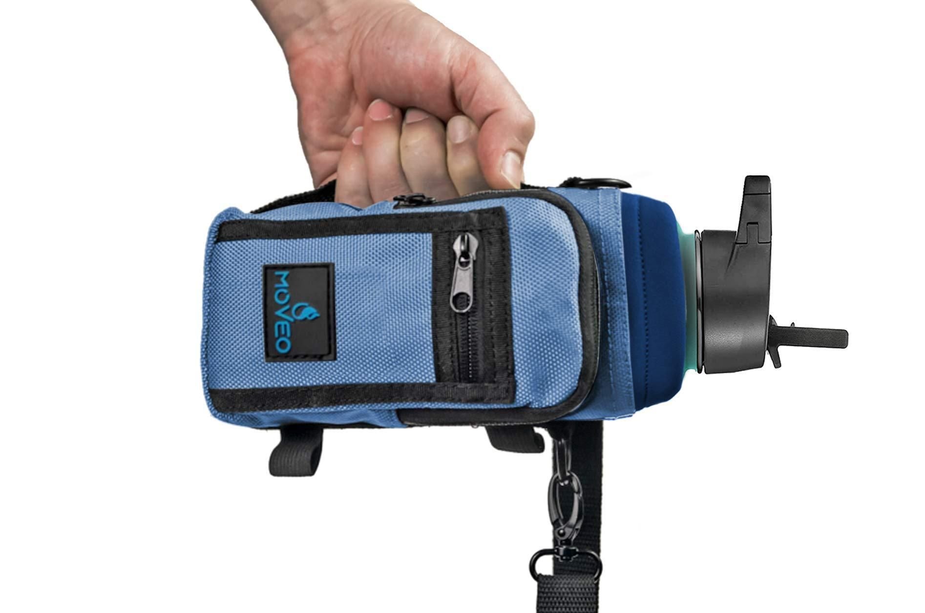 Blue Water Bottle Holder Carrier Bottle Cooler w Adjustable Shoulder Strap and Front Pockets Suitable for 16 oz to 25oz Bottles Carry Protect Insulate Your Bottle or Hydro Flask