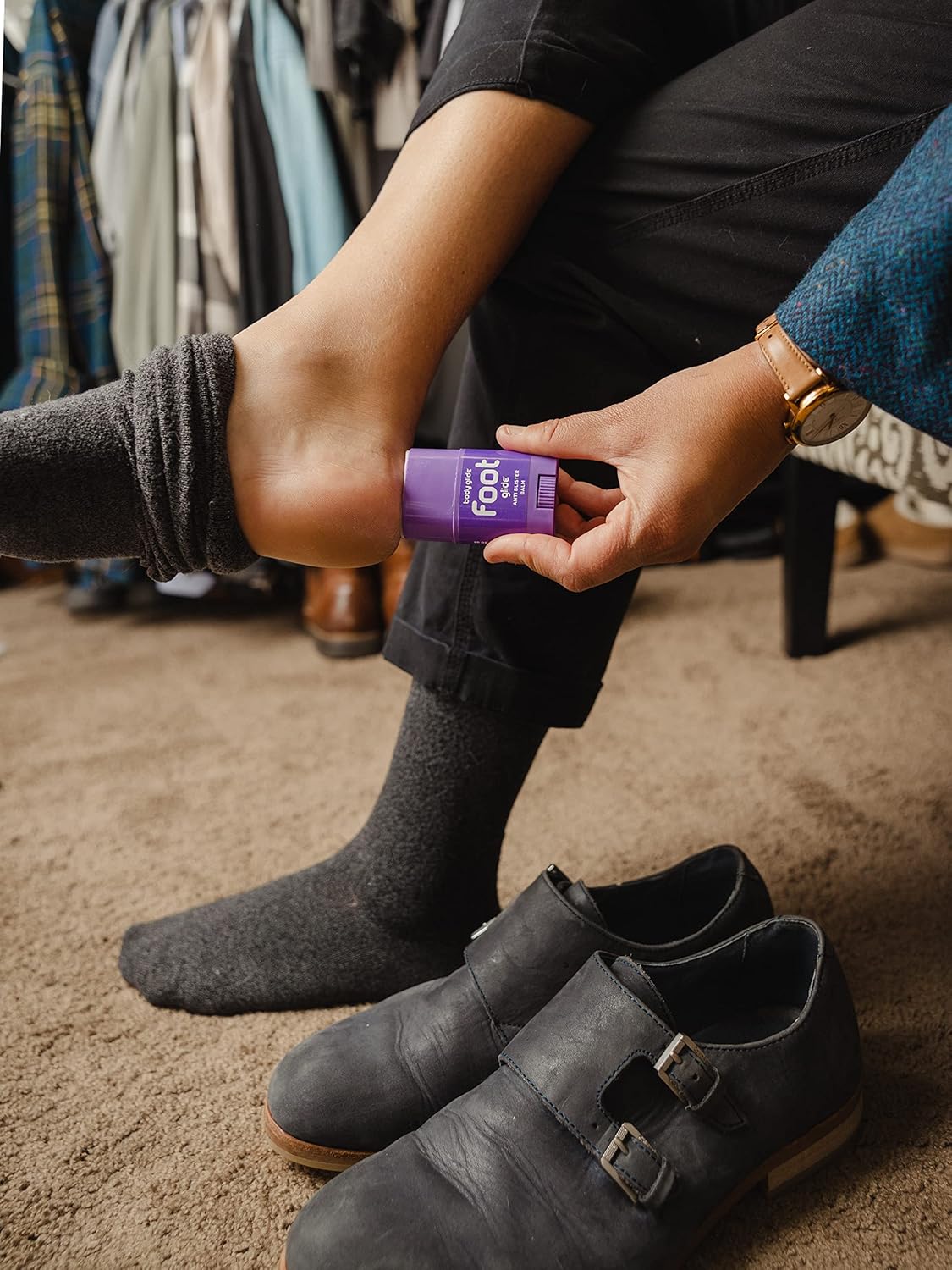 Body Glide Foot Glide Anti Blister Balm | blister prevention for heels, shoes, cleats, boots, socks, and sandals | Use on toes, heel, ankle, arch, sole and ball of foot | 0.8oz