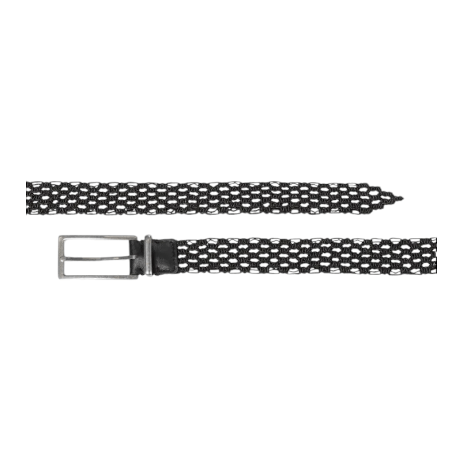 Bottega Veneta Macramé Woven Belt, Black
