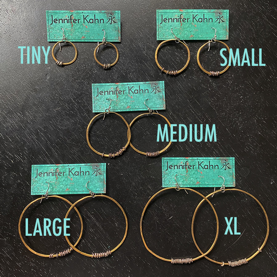 Brass Hoop Earrings with Heishi