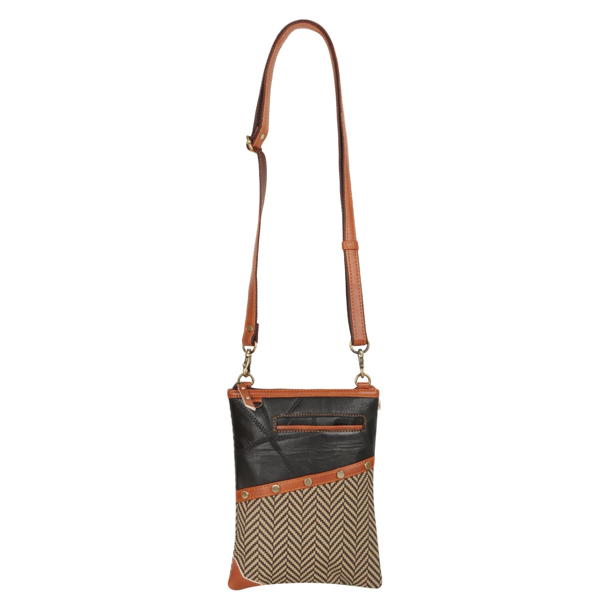 Brisk Crossbody Bag w/ Cellphone Pocket - Herringbone