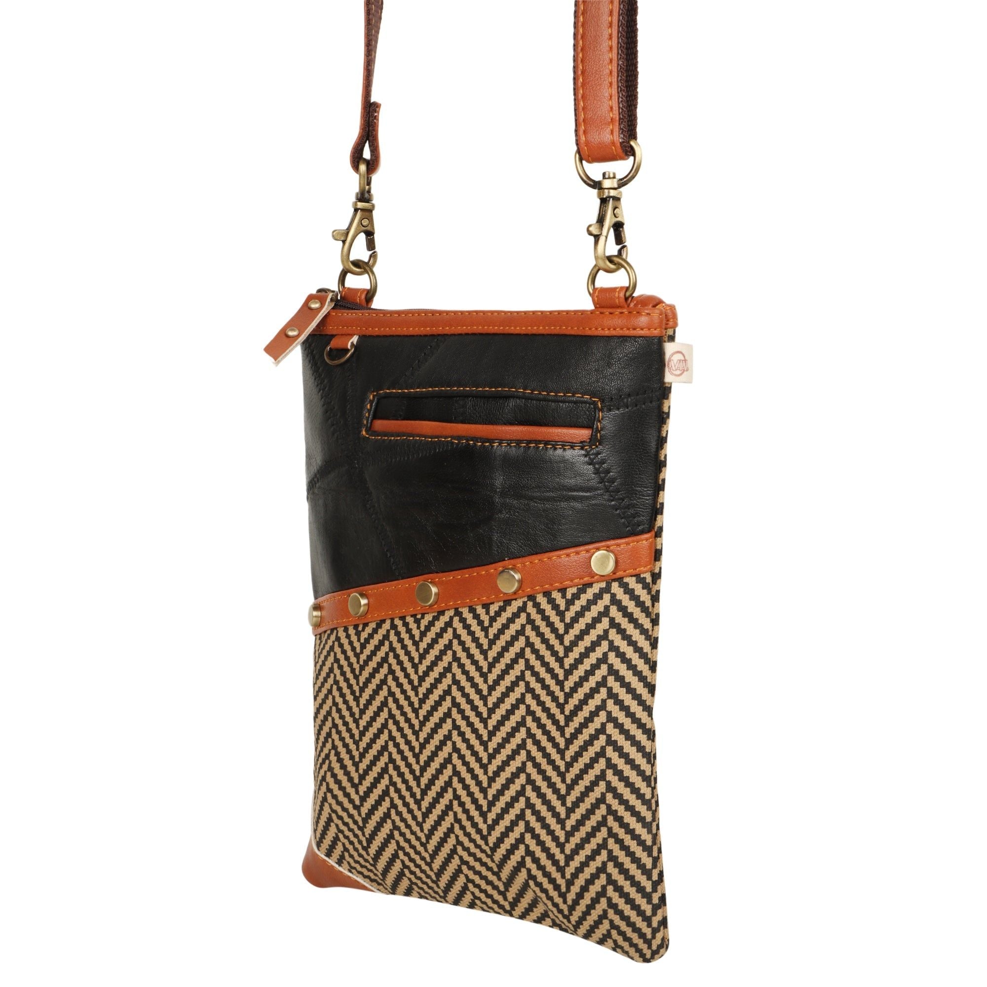 Brisk Crossbody Bag w/ Cellphone Pocket - Herringbone