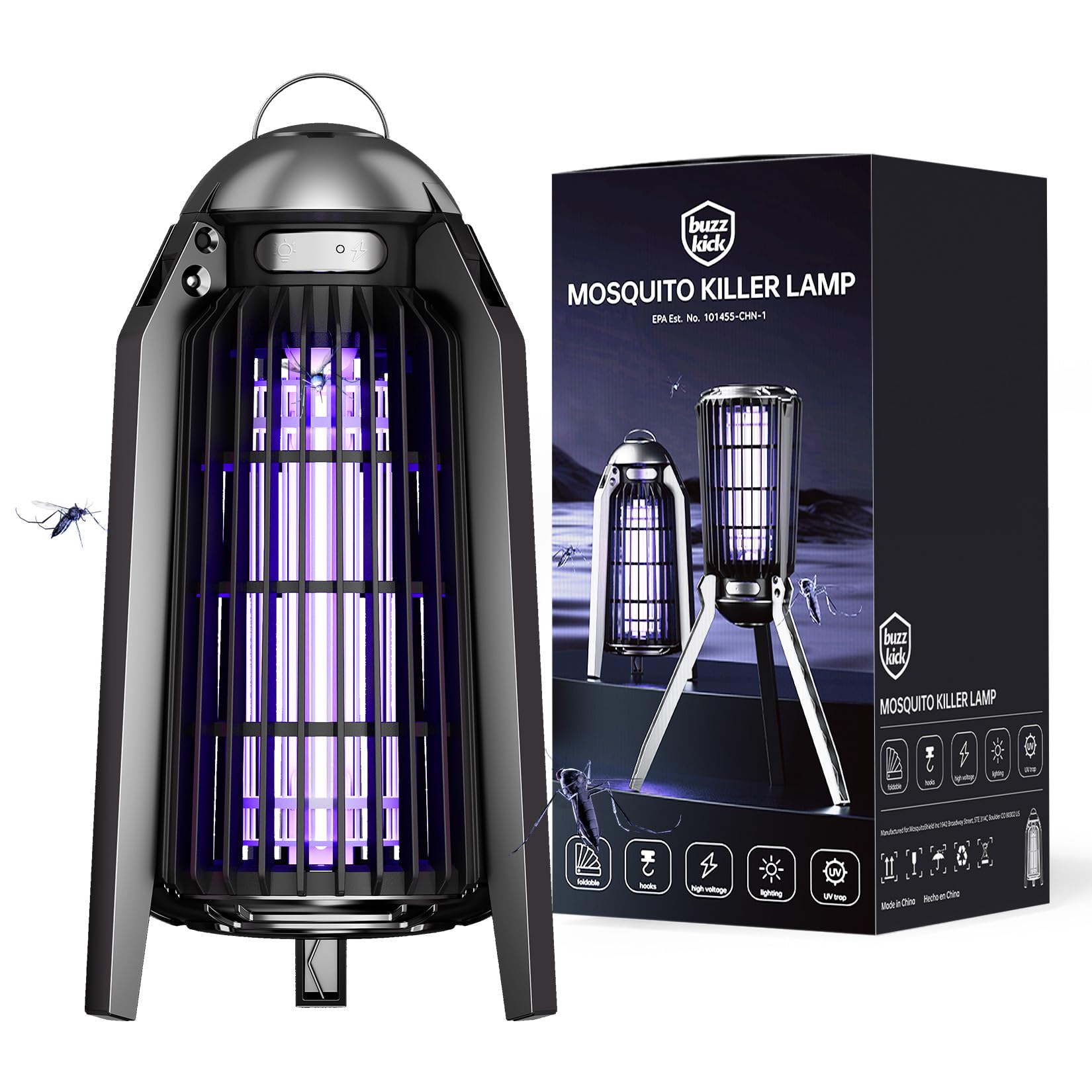 Bug Zapper Indoor, Fly Zappers Electric Mosquitoes Insect Gant Fruit Flies Moth Traps with 4200V for Home Living Room Bedroom Kitchen Backyard Patio Garage Office Camping