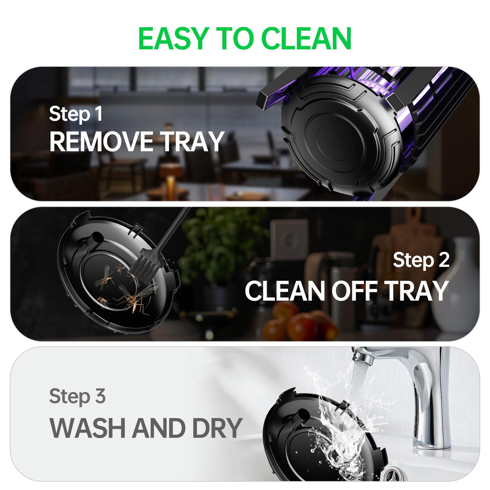 Bug Zapper Indoor, Fly Zappers Electric Mosquitoes Insect Gant Fruit Flies Moth Traps with 4200V for Home Living Room Bedroom Kitchen Backyard Patio Garage Office Camping