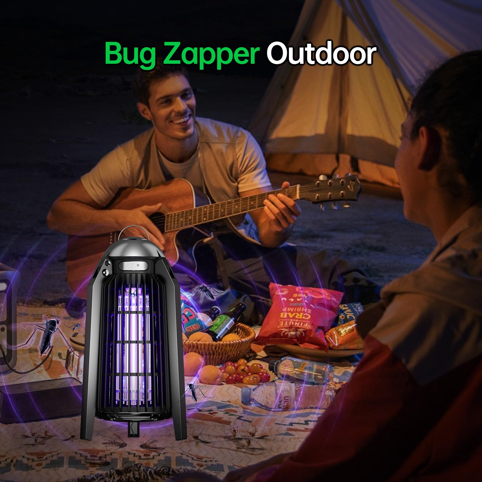 Bug Zapper Indoor, Fly Zappers Electric Mosquitoes Insect Gant Fruit Flies Moth Traps with 4200V for Home Living Room Bedroom Kitchen Backyard Patio Garage Office Camping
