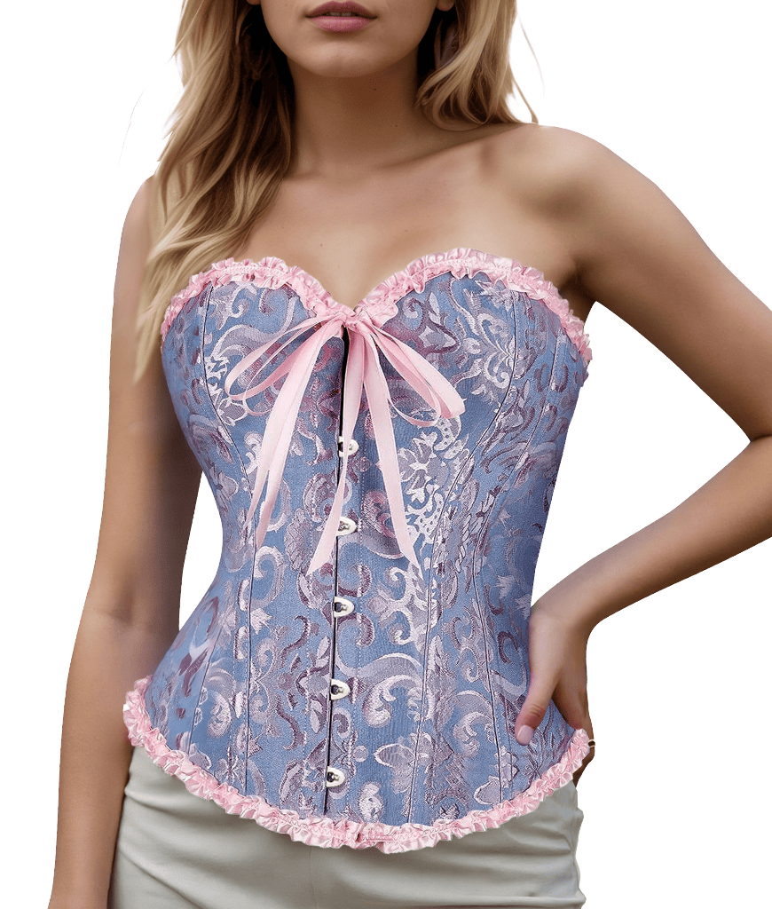 Bustier Corset Tops for Women Overbust Lace Up Date Night Outfit Strapless Steel Boned Going Out Holiday Party Rave Valentine Tank Tops