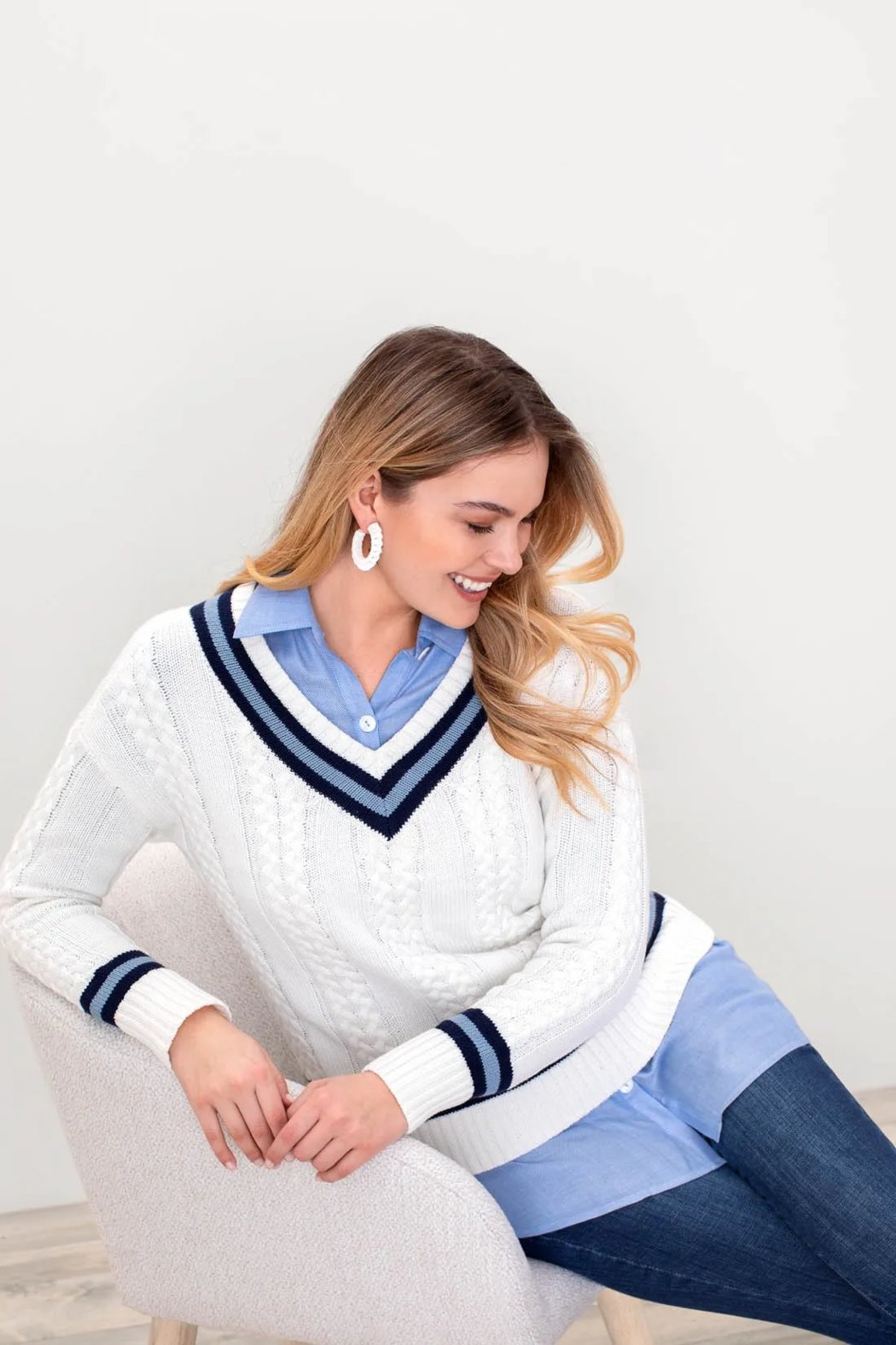 BUTTON-FRONT CHAMBRAY TUNIC