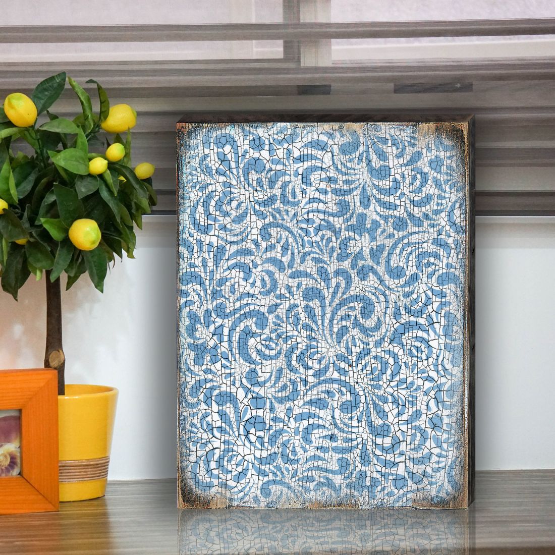 Mowat Wooden Wall Art by G. DeBrekht - Floral Ornamental Decor - 95004B