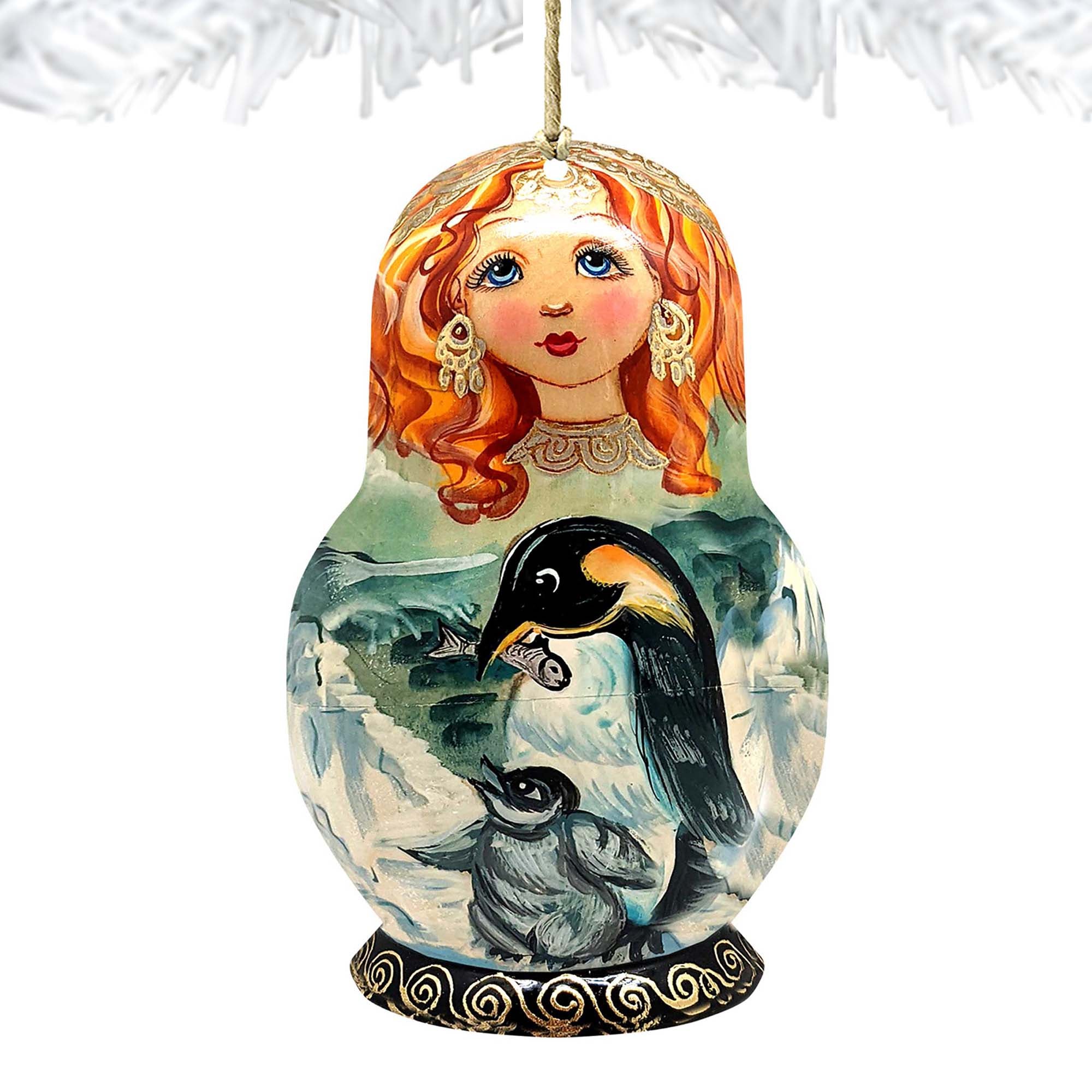 Penguin Matreshka Wooden Ornaments by G. DeBrekht - Christmas Decor - 8113811