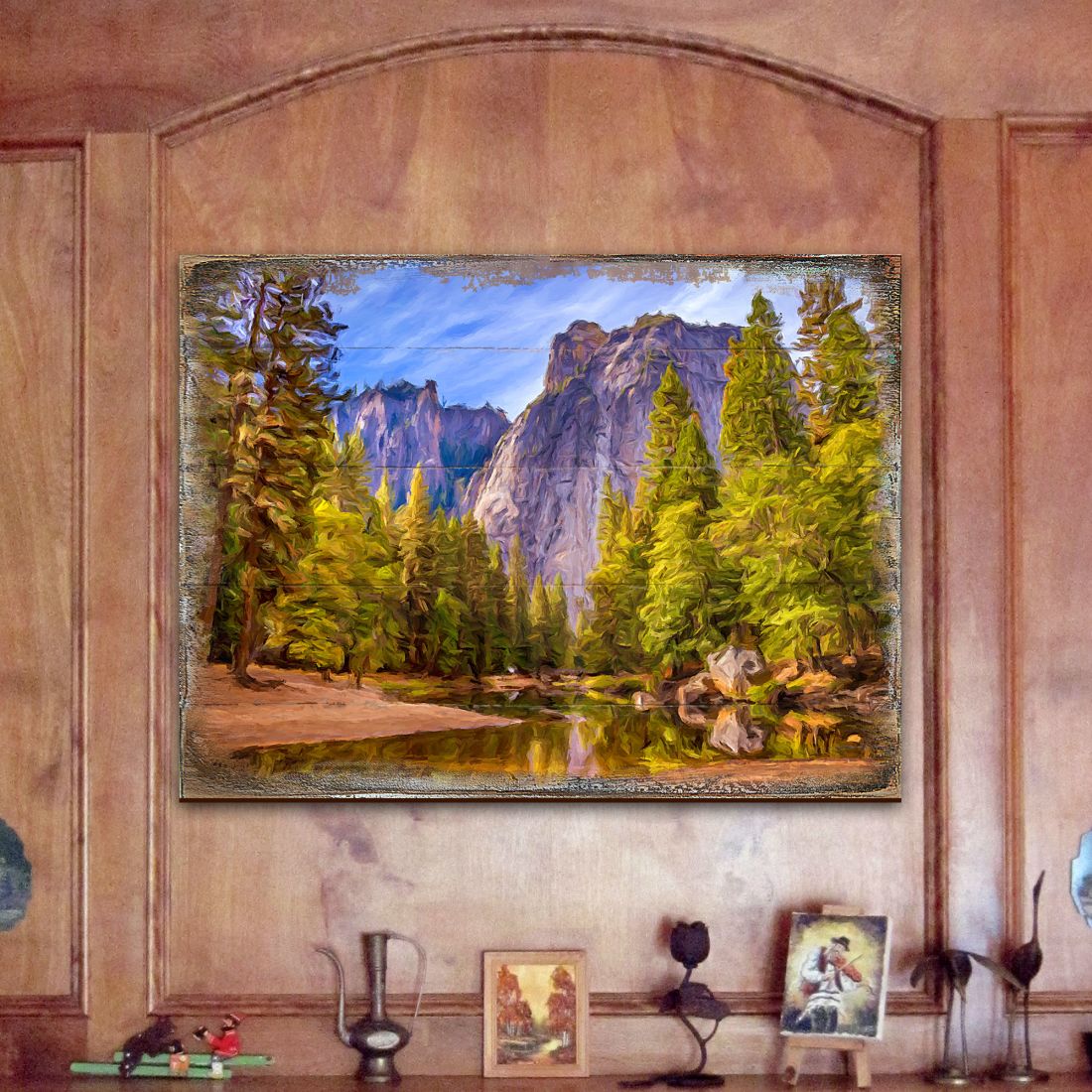 Forest Lake Art Wooden Wall Art by Nature Wonders - Nature Wildlife Decor - 95238B