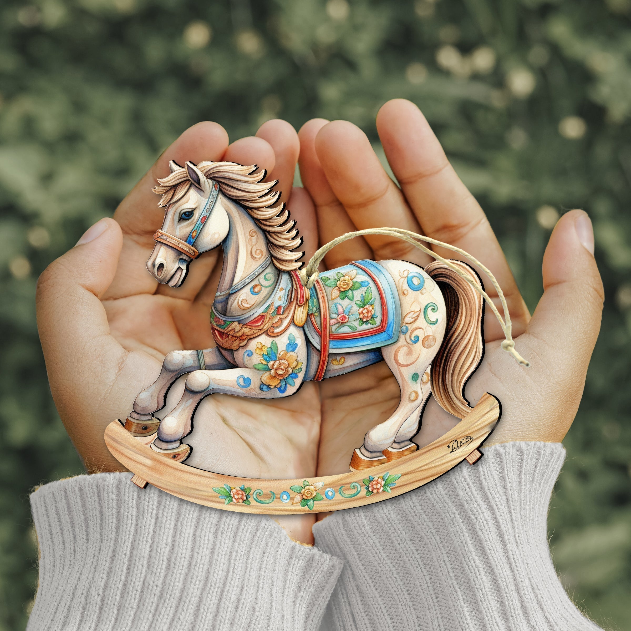 Rocking Horse Wooden Ornaments by G. Debrekht - Christmas Decor - 8100196-2