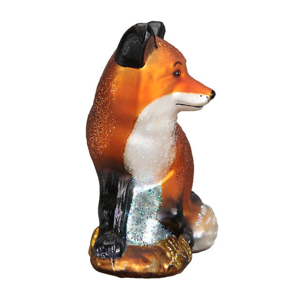 Red Fox Glass Ornament