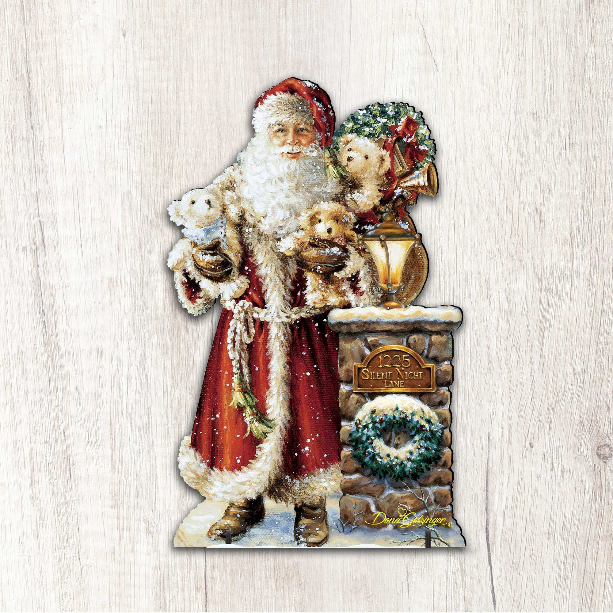Silent Night Santa Christmas Door Decor by D. Gelsinger - Christmas Santa Snowman Decor - 8461013H-1315