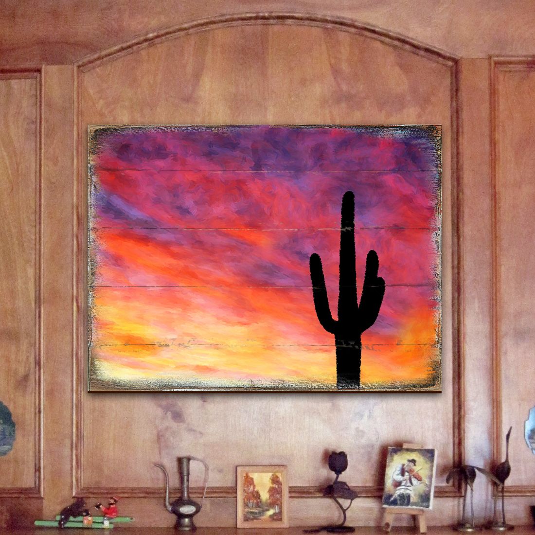 Cactus Art Wooden Wall Art by Nature Wonders - Nature Wildlife Decor - 95241B