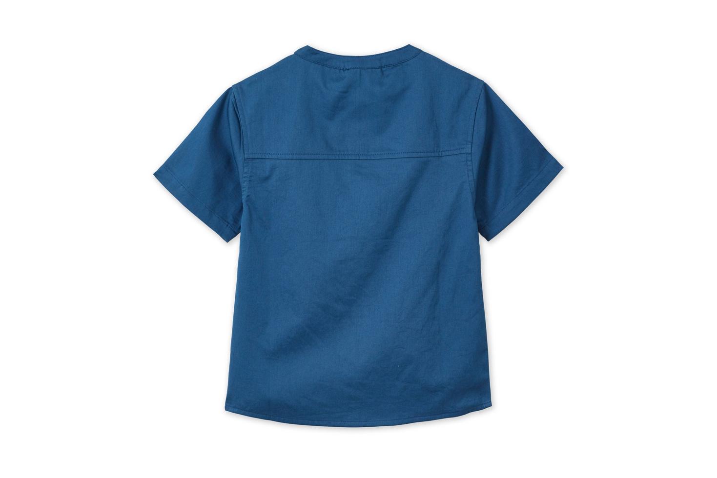 SS Organic Cotton Woven Shirt - Navy Blue