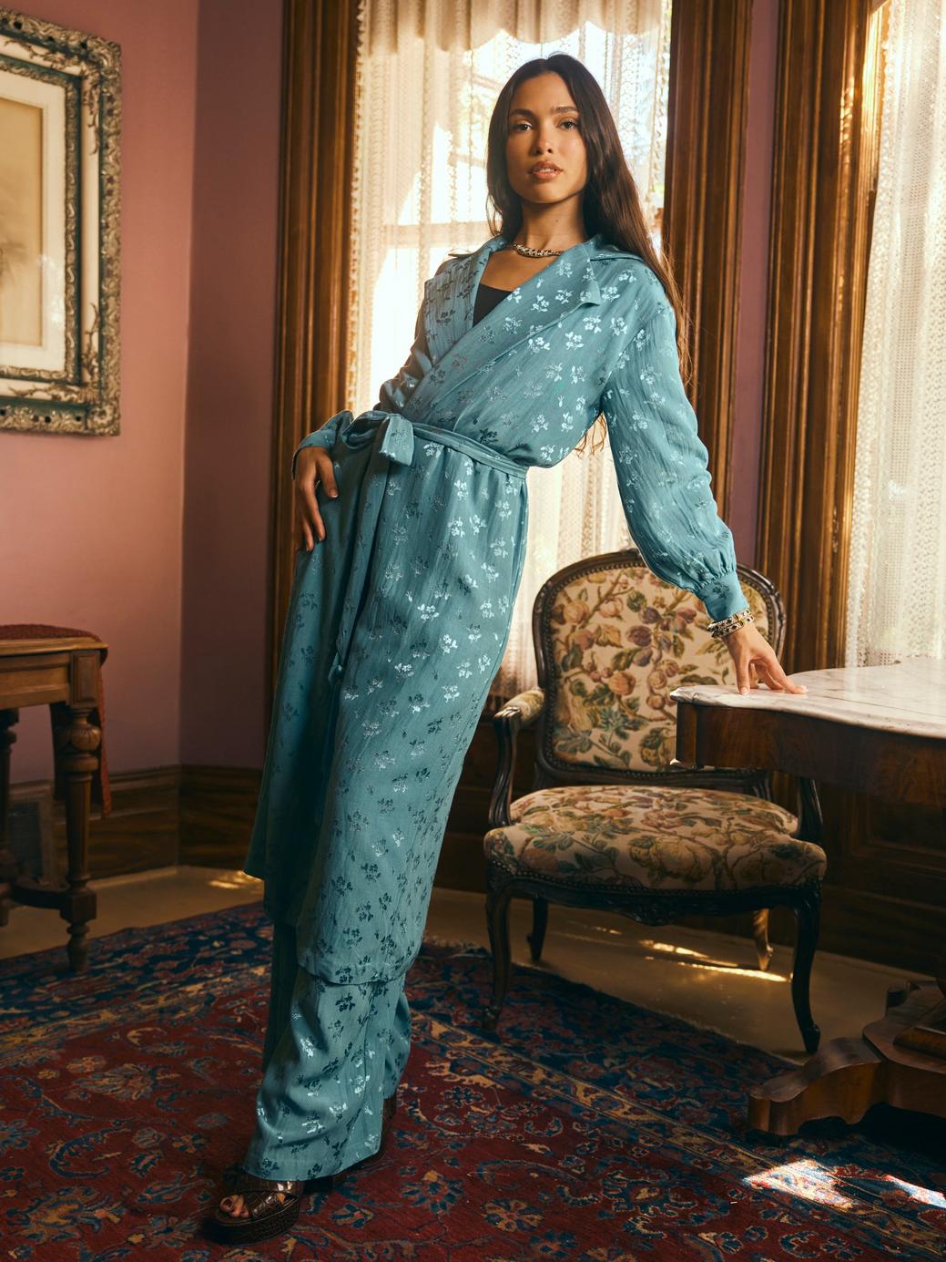 Helen Jacket - Frozen Blue Bouquet