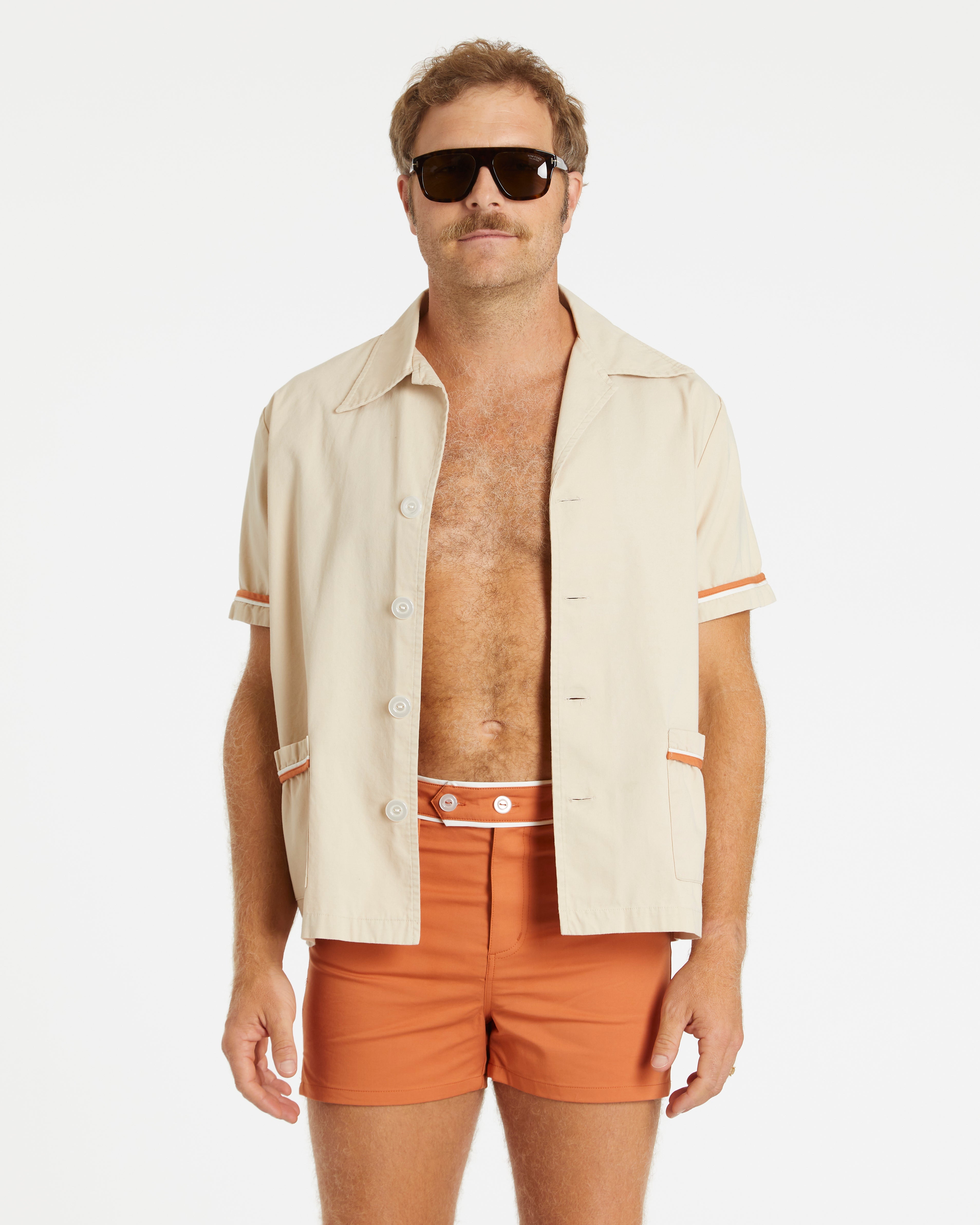 Summer Cabana Shirt (Sand/Rust/White)