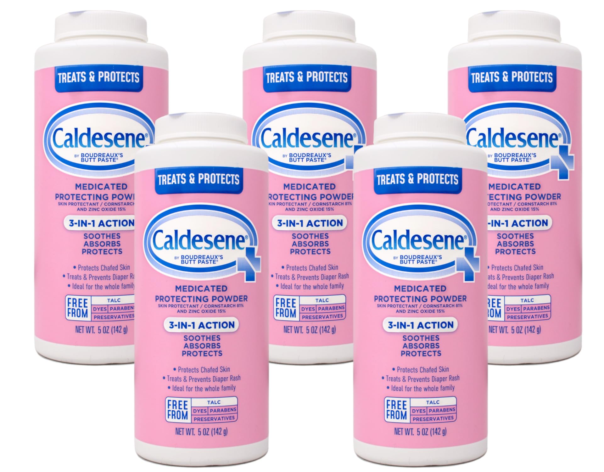 Caldesene Medicated Protecting Body Powder with Zinc Oxide and Cornstarch, Talc Free, 5 Oz