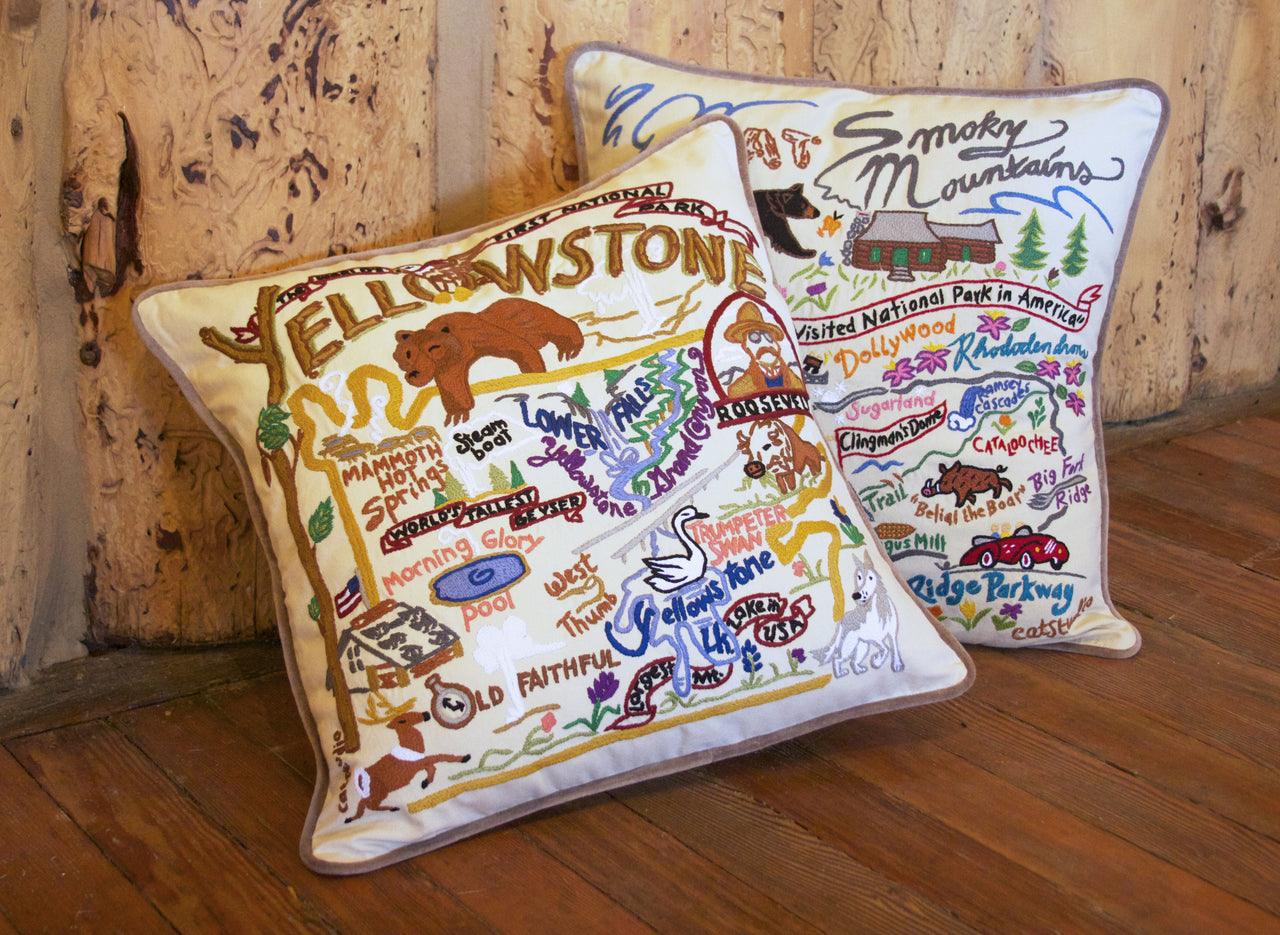 California Hand-Embroidered Pillow