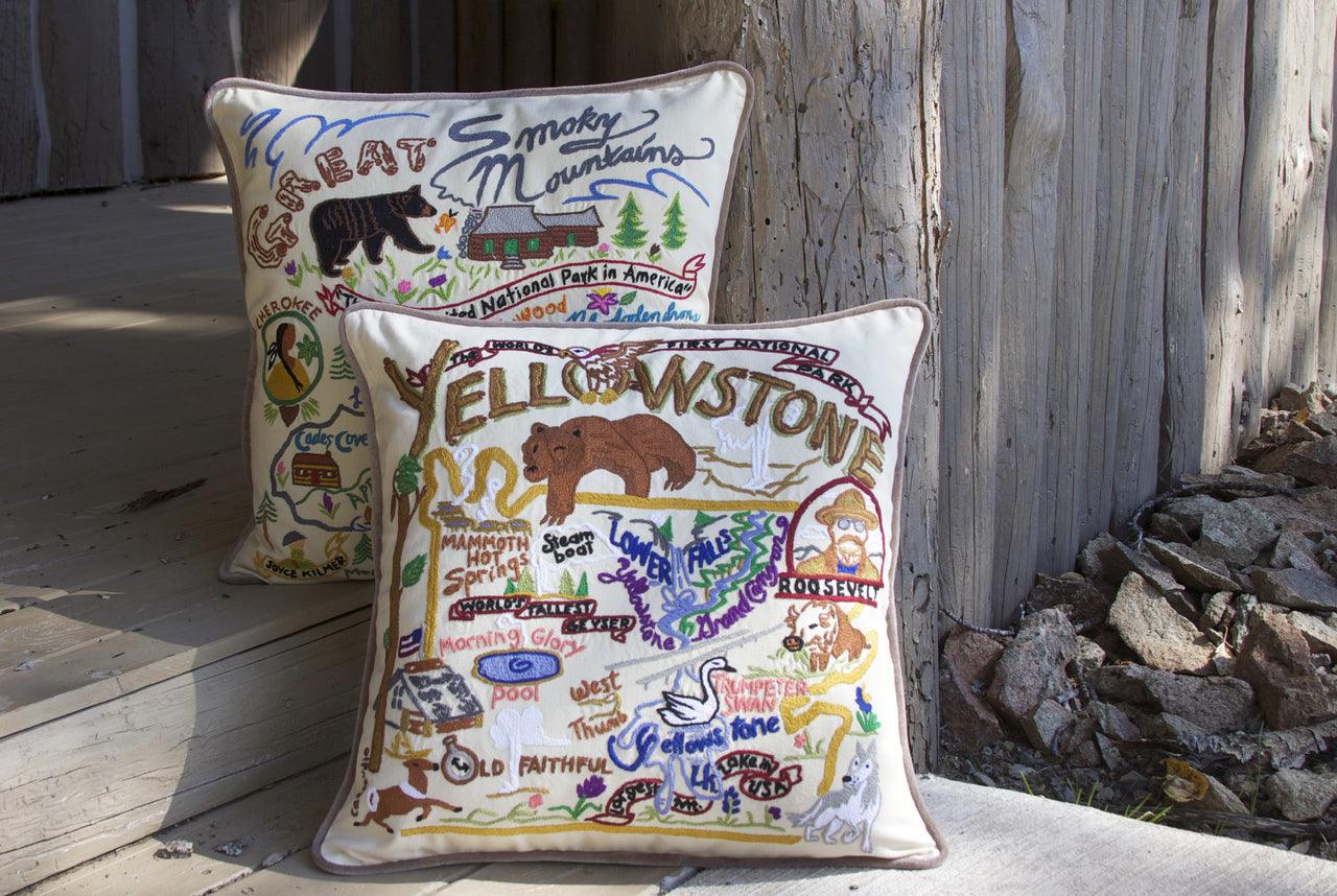 California Hand-Embroidered Pillow