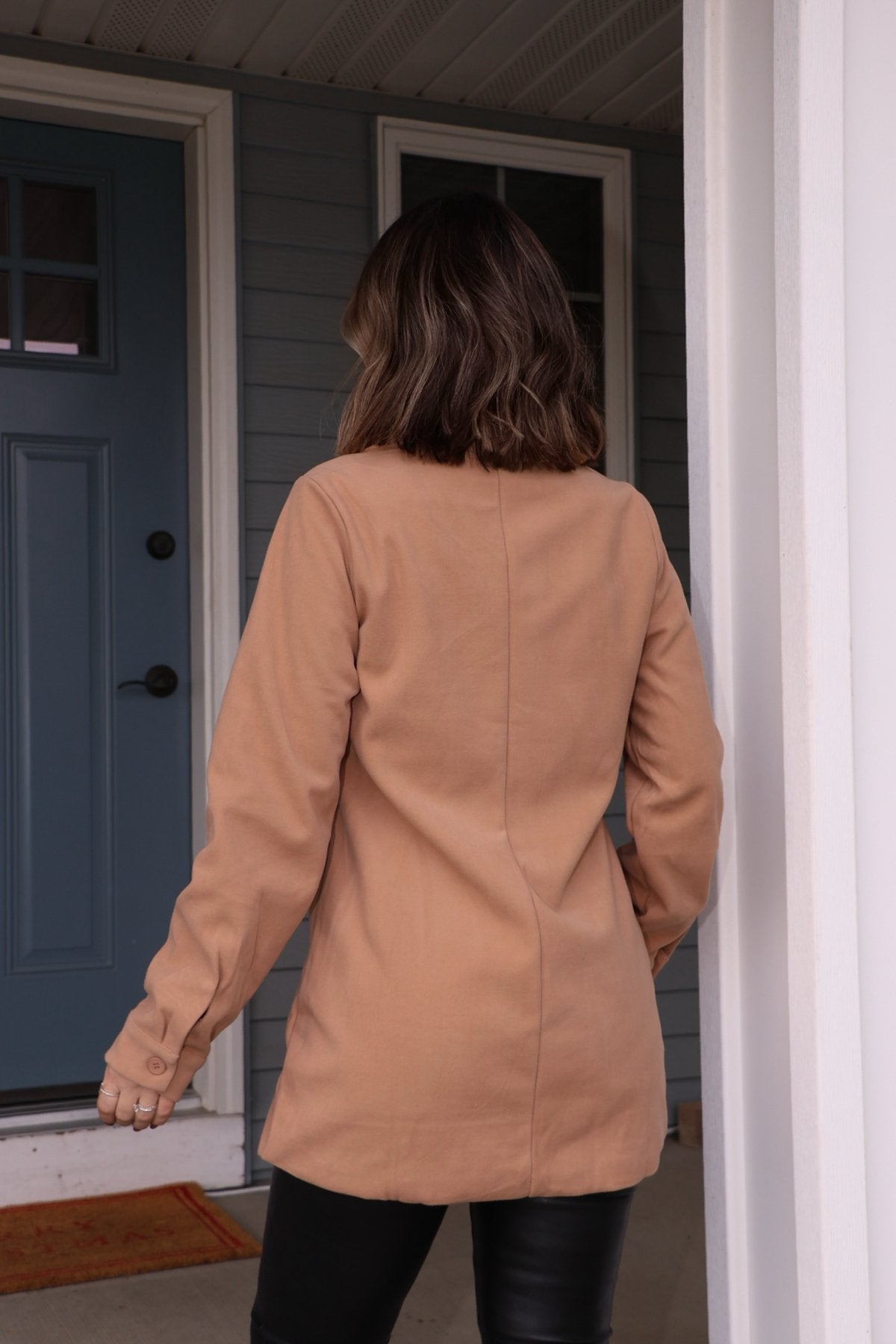 Camel Brushed Double Breasted Coat - FINAL SALE