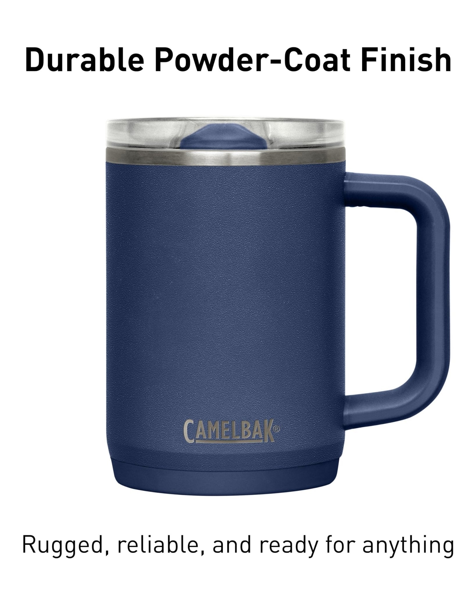 CamelBak Thrive Leak-Proof 16 oz Mug, Insulated Stainless Steel - for Travel, Coffee, Tea, hot Beverages - Spill Proof - Cup-Holder Compatible, Navy