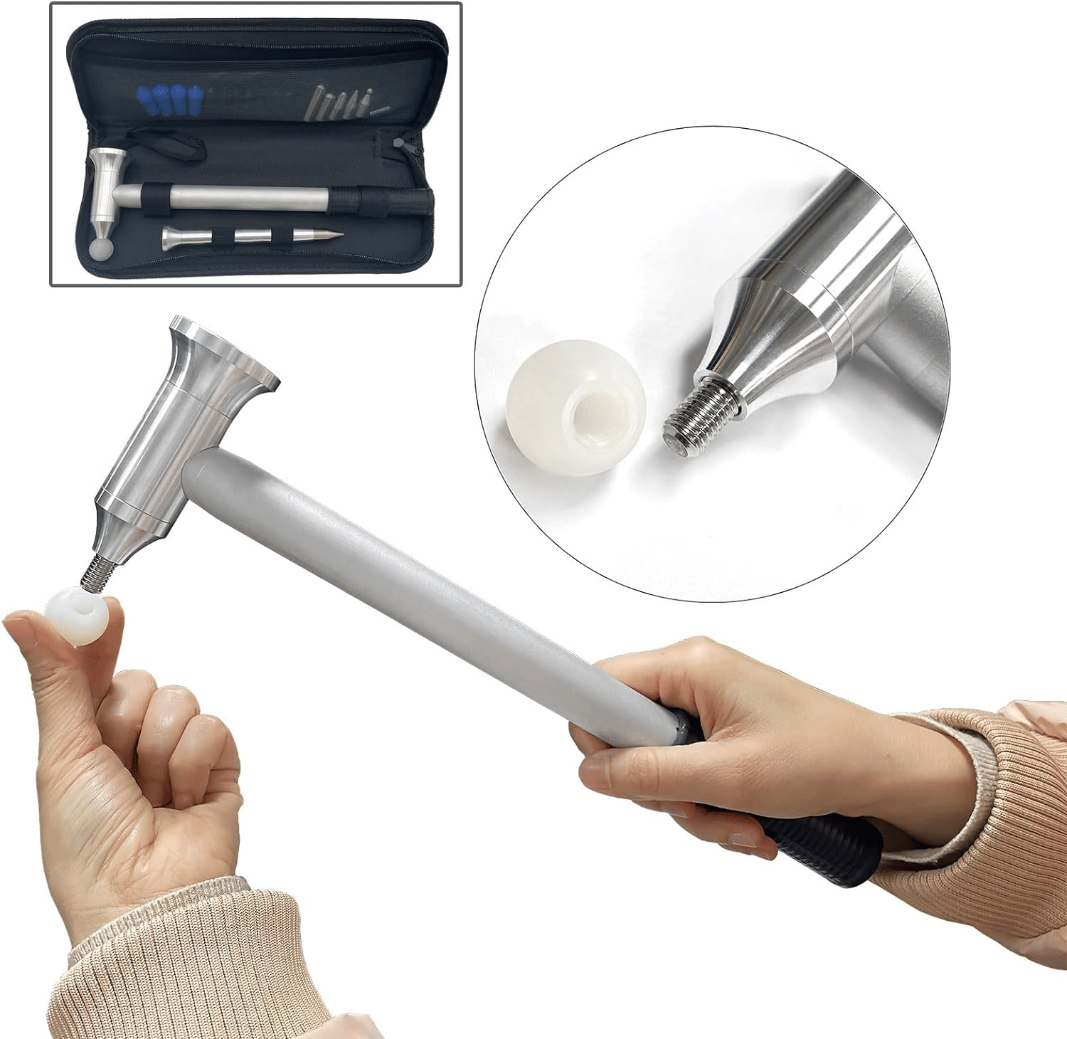 Car Dent Repair Hammer 25-piece set - Dent Remover Tool Polishing hammer, paint-free removal tool Bump repair body DIY high point for car body motorcycle refrigerator and ding hail dent removal