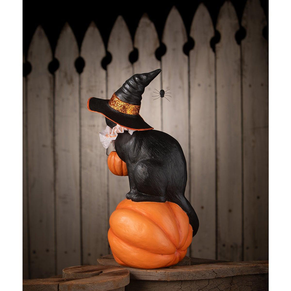 Cat Witch on Pumpkin by Bethany Lowe Designs