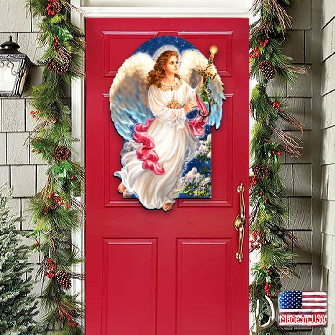Angel of the Light Nativity Door Decor by D. Gelsinger - Nativity Holiday Decor - 8461036H-1322
