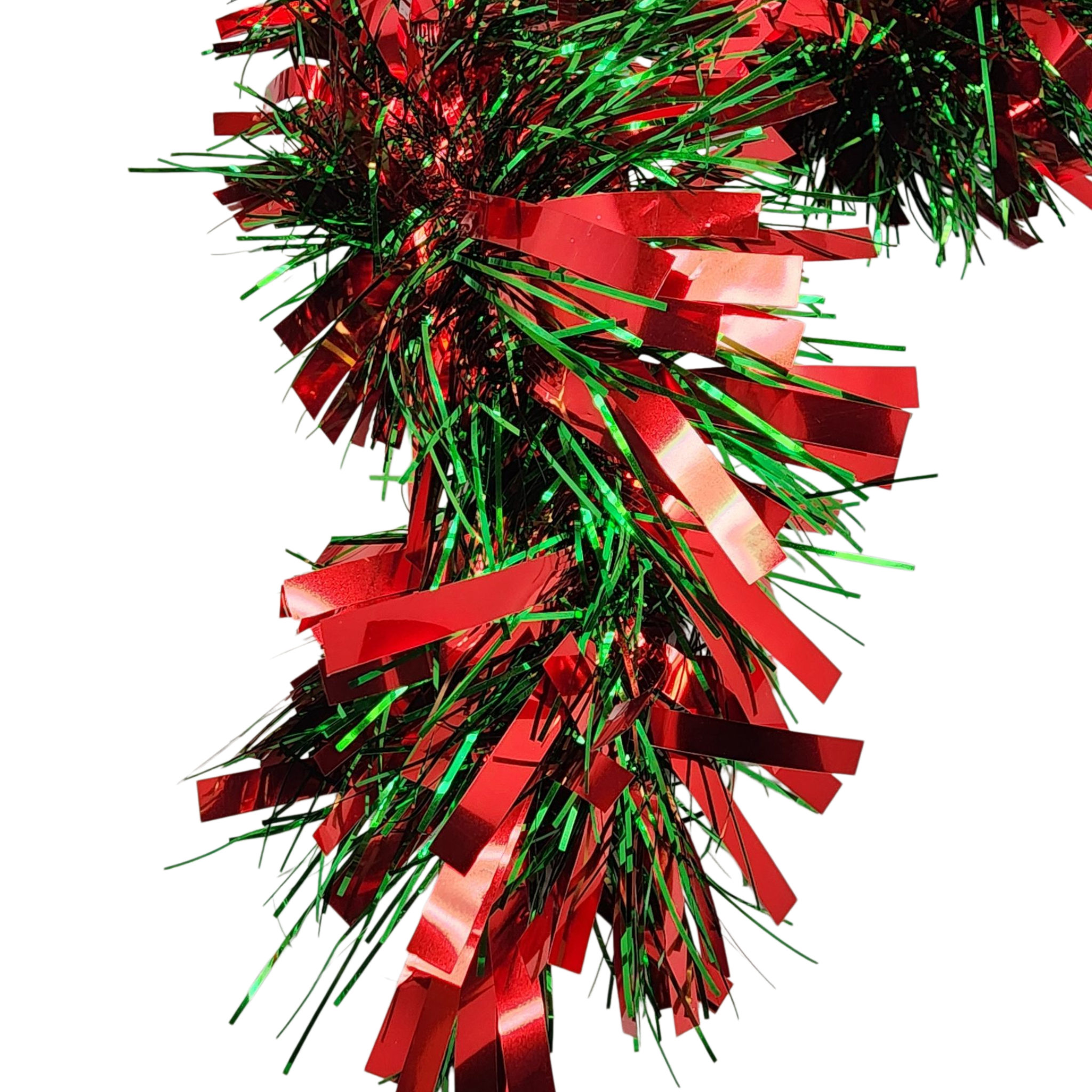 12 foot 6 Ply Luxury Tinsel Garland - Red/Green