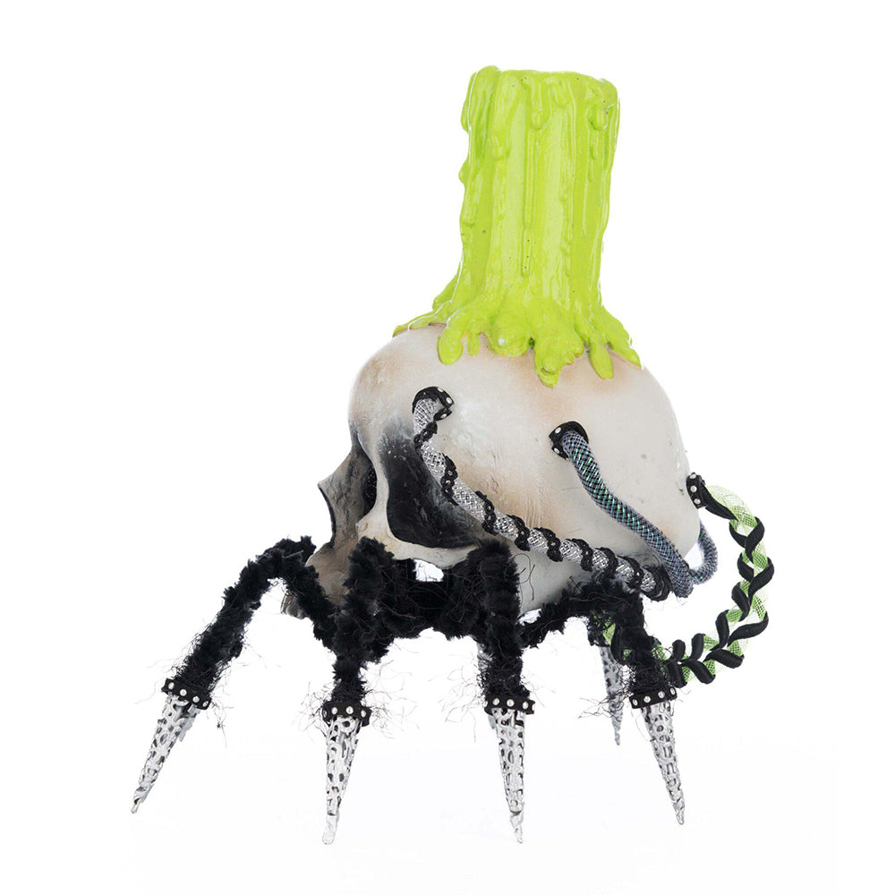 Chaotic Spider Skull Candle Holder by Katherine's Collection