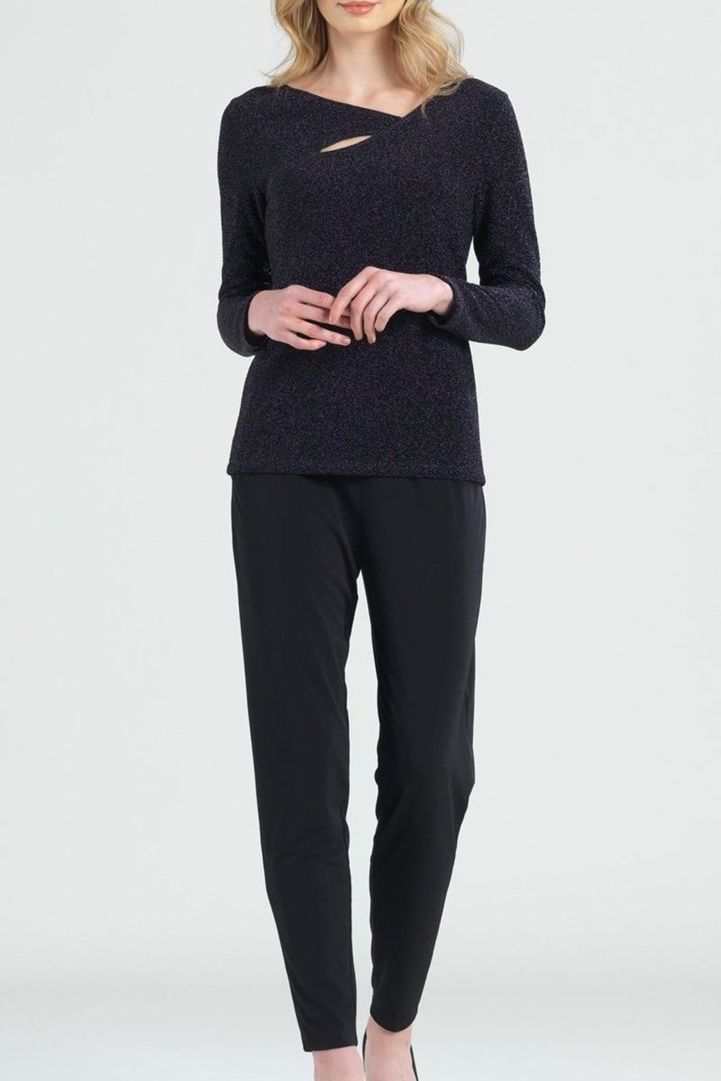 Shimmer Angle-Neckline Top