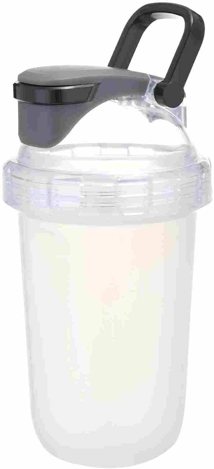 Clear Plastic Water Bottle with Handle, Portable Sports Shaker Bottle for Camping, Hiking, Gym, BPA-Free