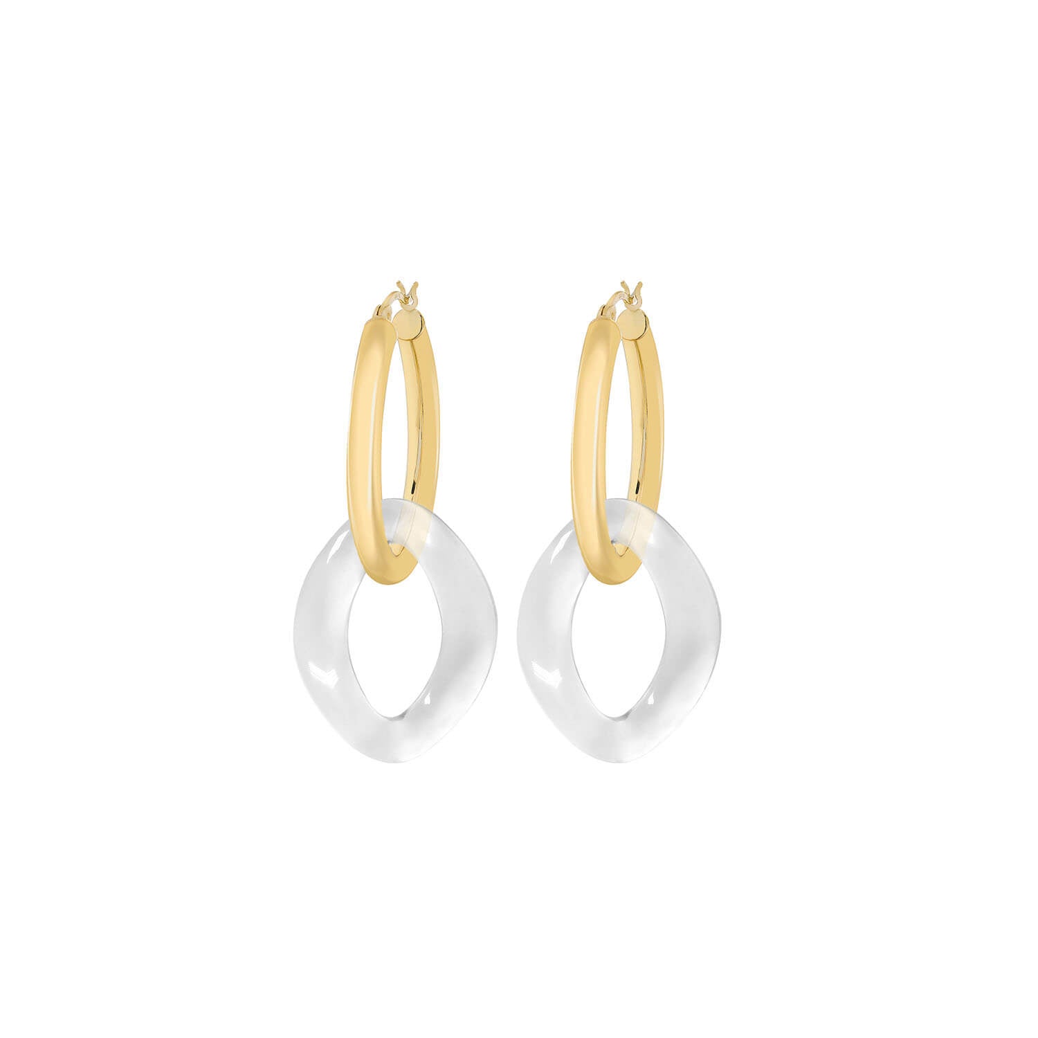 Lucite Curb Link Hoop Earrings