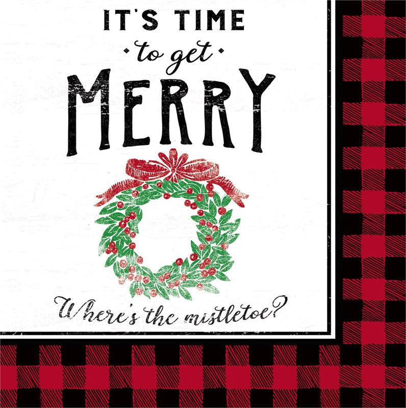It's Time To Get Merry Paper Cocktail Napkin