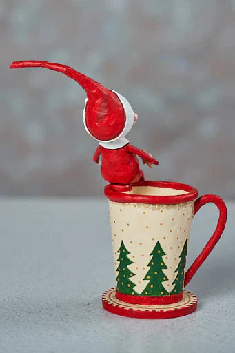 Cocoa and Cookies Santa Figurine by Lori Mitchell