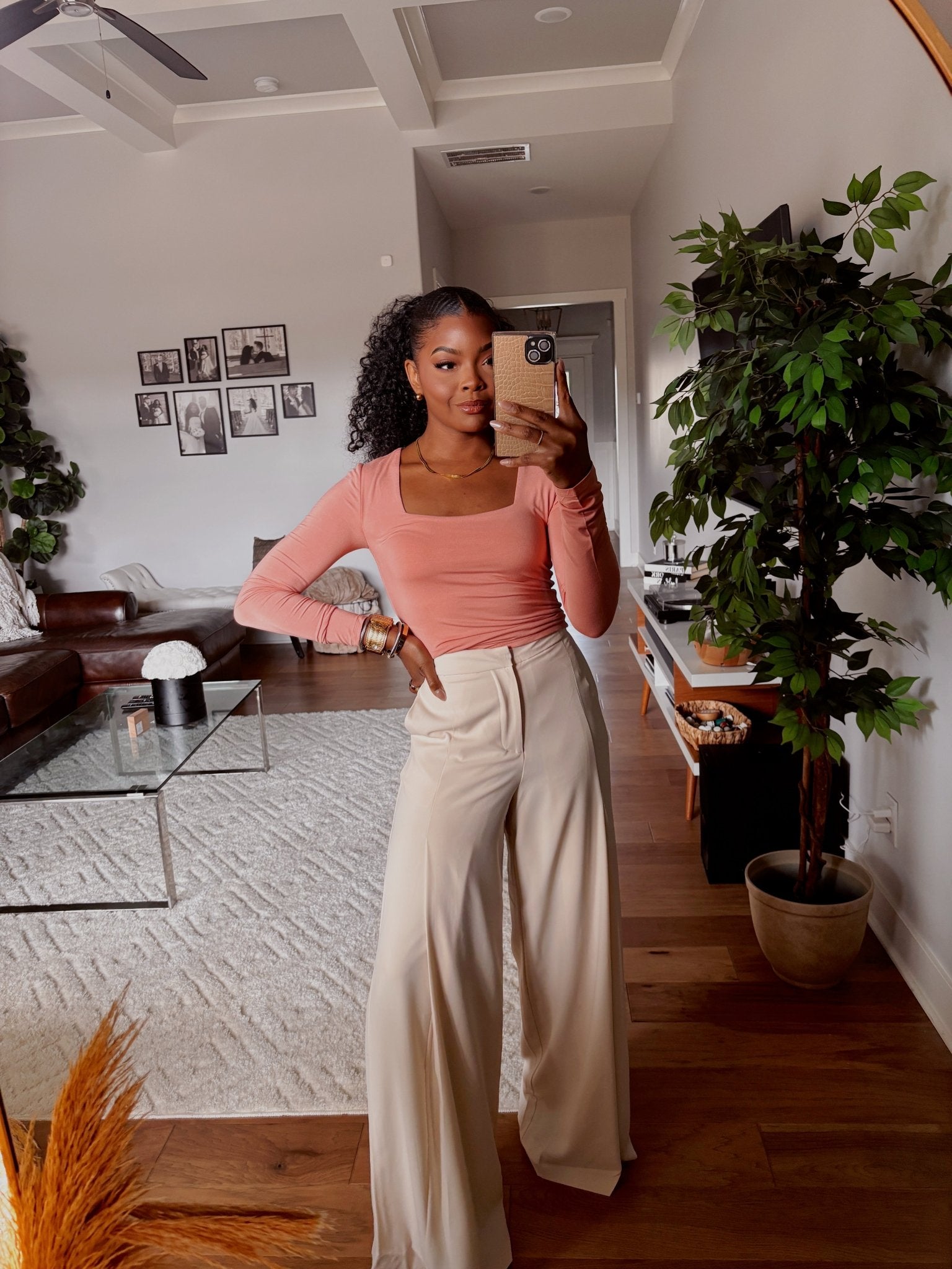Essential Basic Long Sleeve Top - Dusty Coral