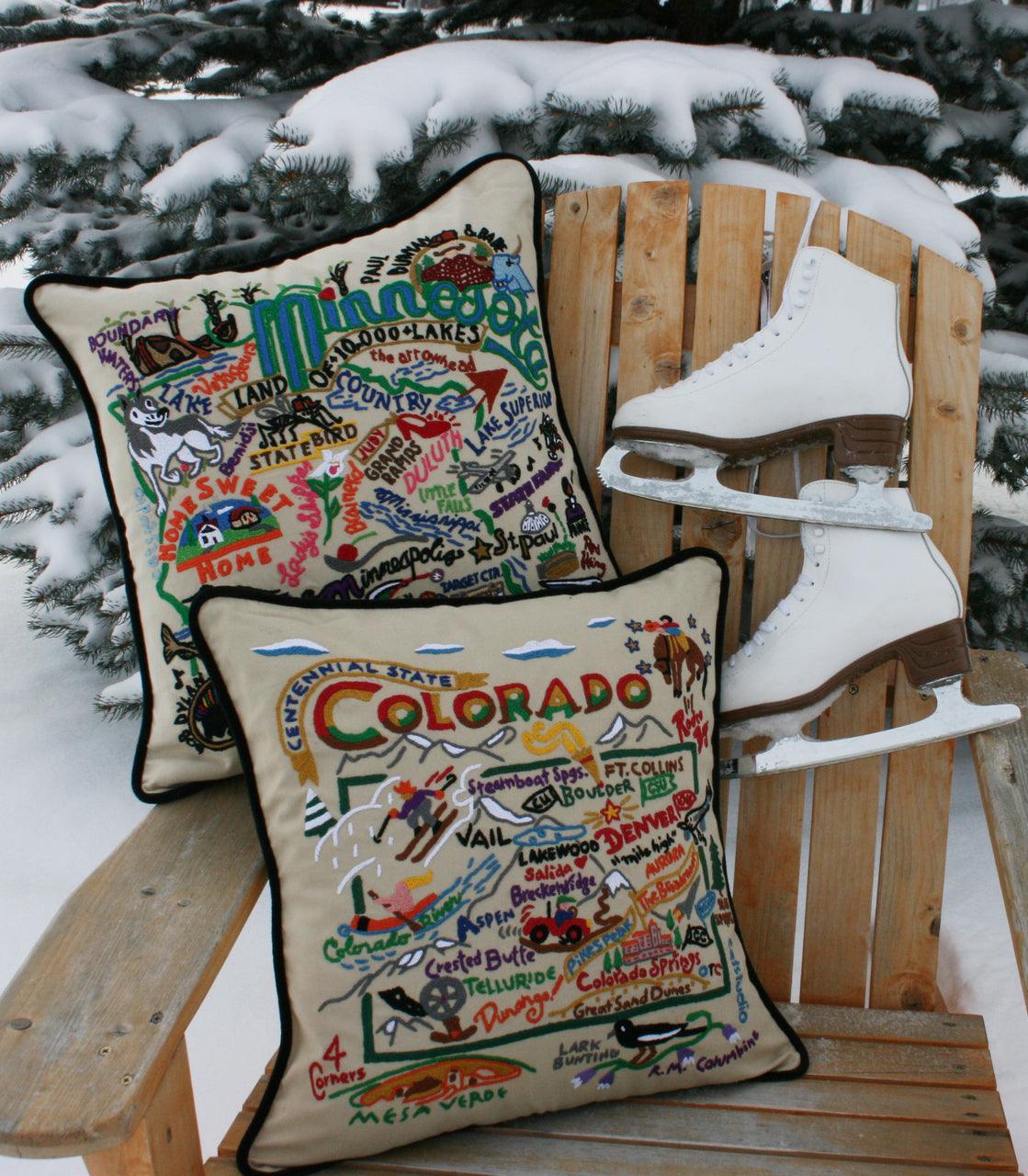 Colorado Hand-Embroidered Pillow