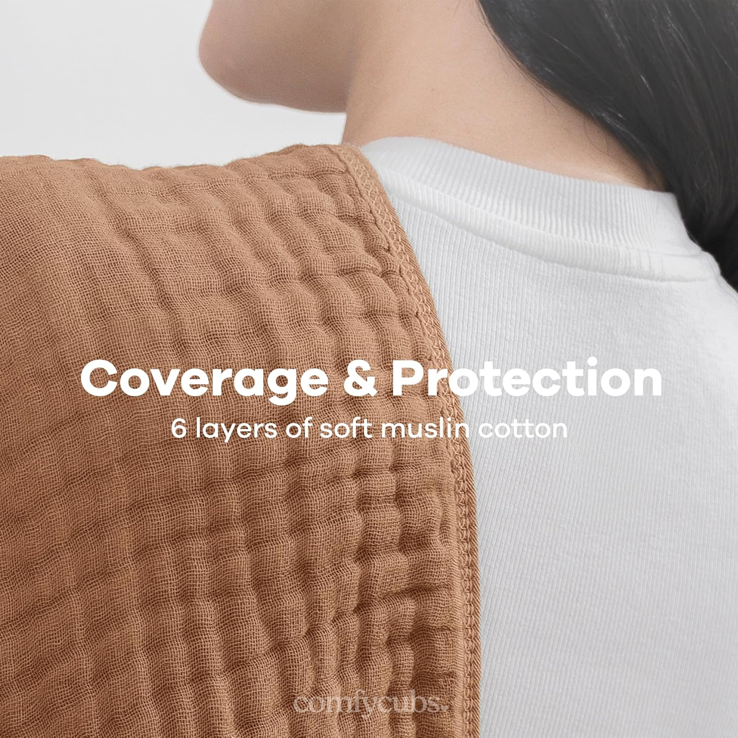 Comfy Cubs Muslin Burp Cloths 20" x 10", Pack of 10 - Large, 6-Layer, Ultra Absorbent 100% Cotton for Baby Drool and Messes - Soft, Safe & Gentle Baby Burp Cloths for Boys & Girls - Multi